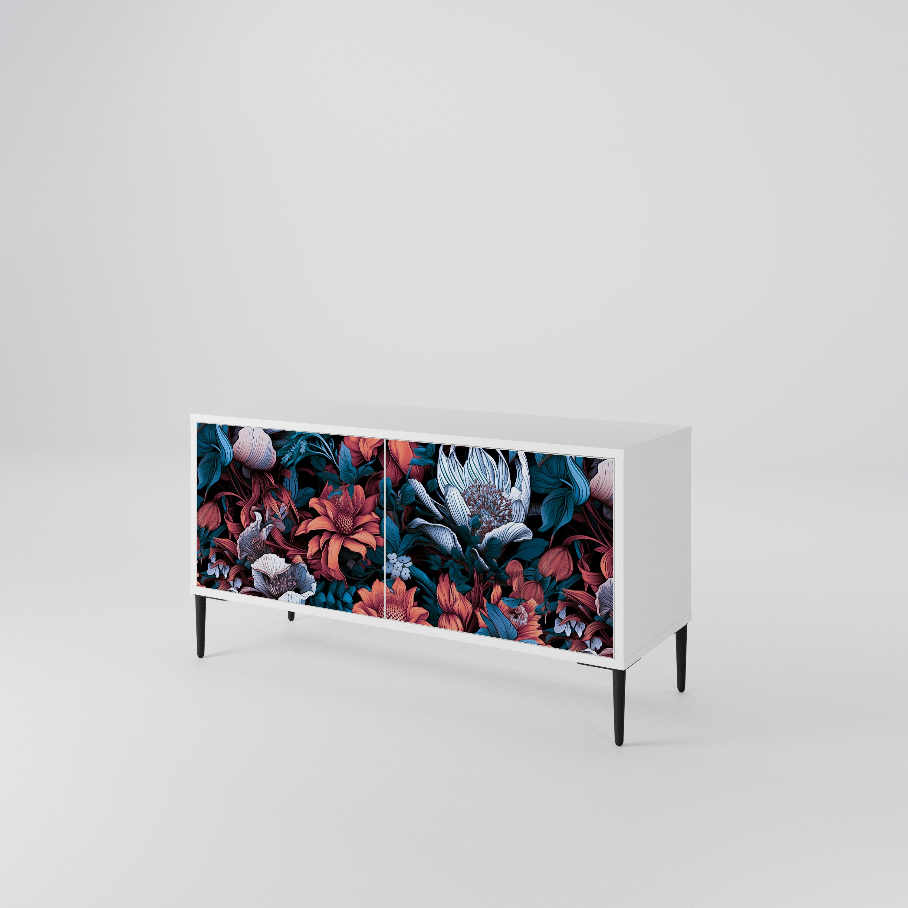 ETHEREAL BLOSSOMS Kompakt TV-bänk med 2 dörrar