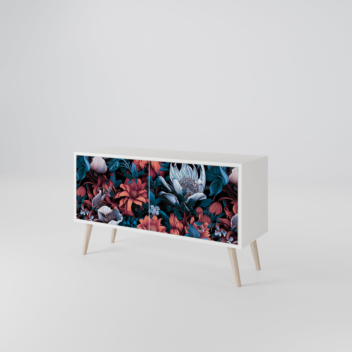 ETHEREAL BLOSSOMS Kompakt TV-bänk med 2 dörrar