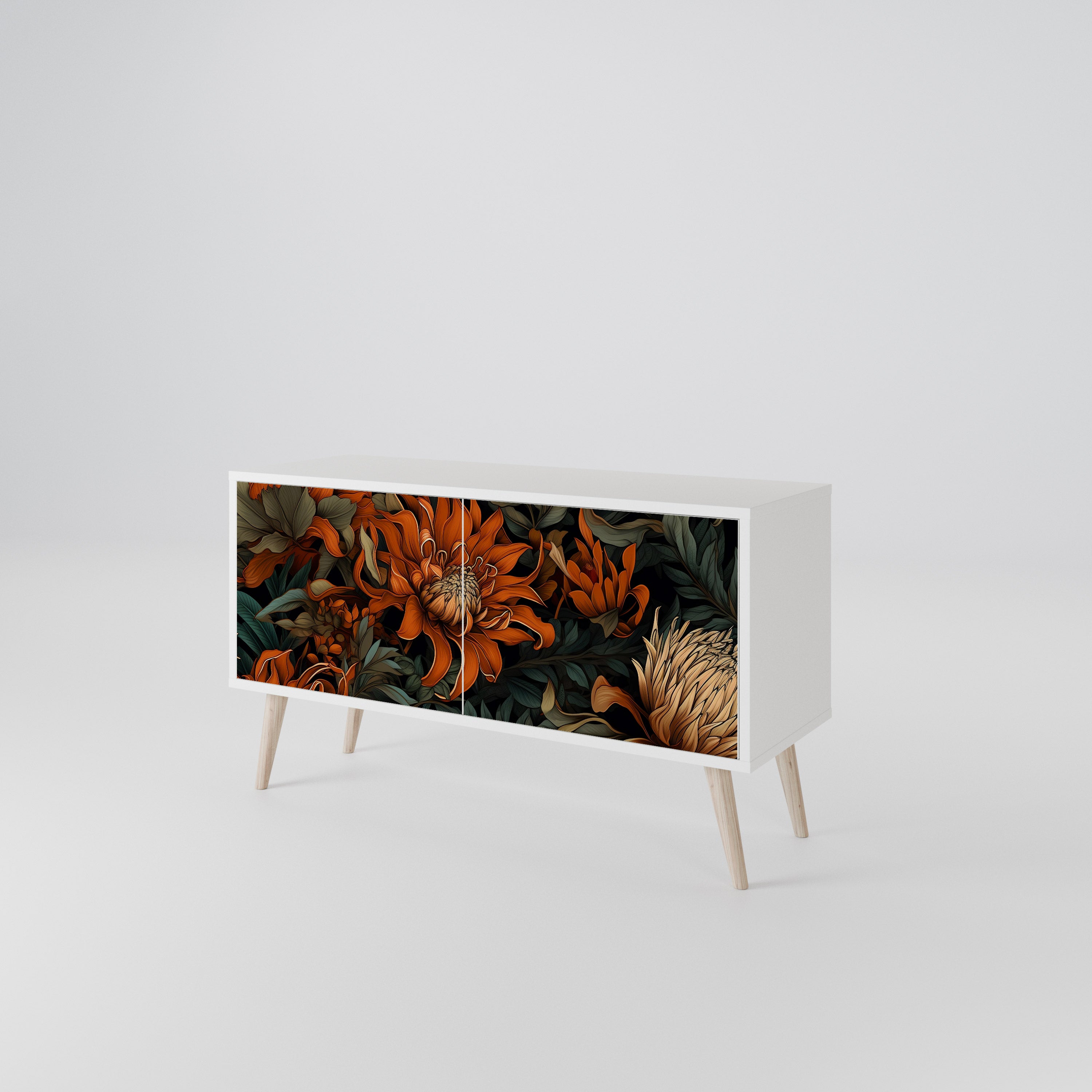 DAWN BLOOM Kompakt TV-bänk med 2 dörrar