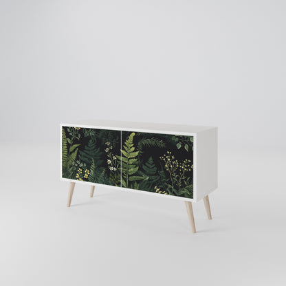 FERN FLOWERS Kompakt TV-bänk med 2 dörrar