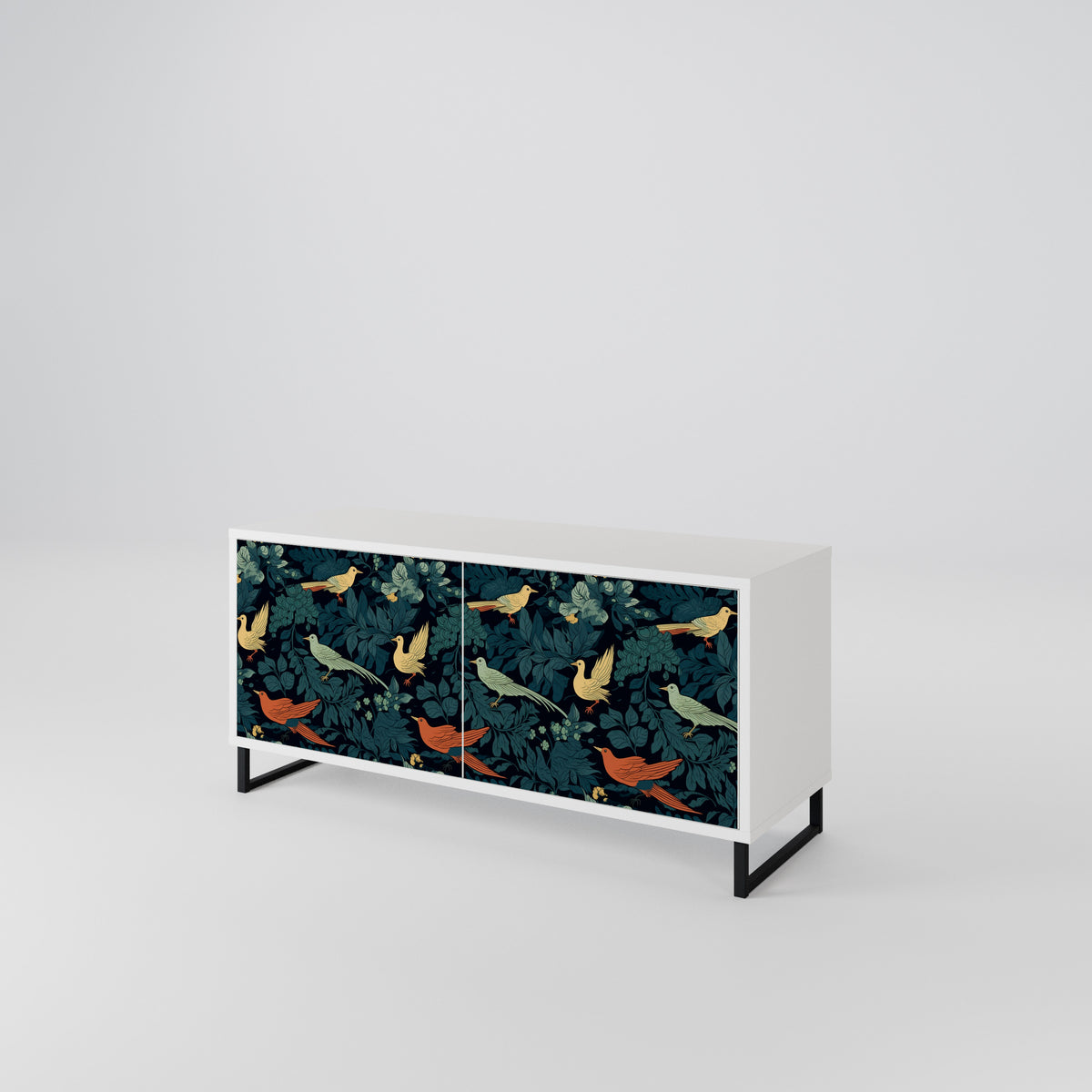 FOWL ORNAMENT Kompakt TV-bänk med 2 dörrar