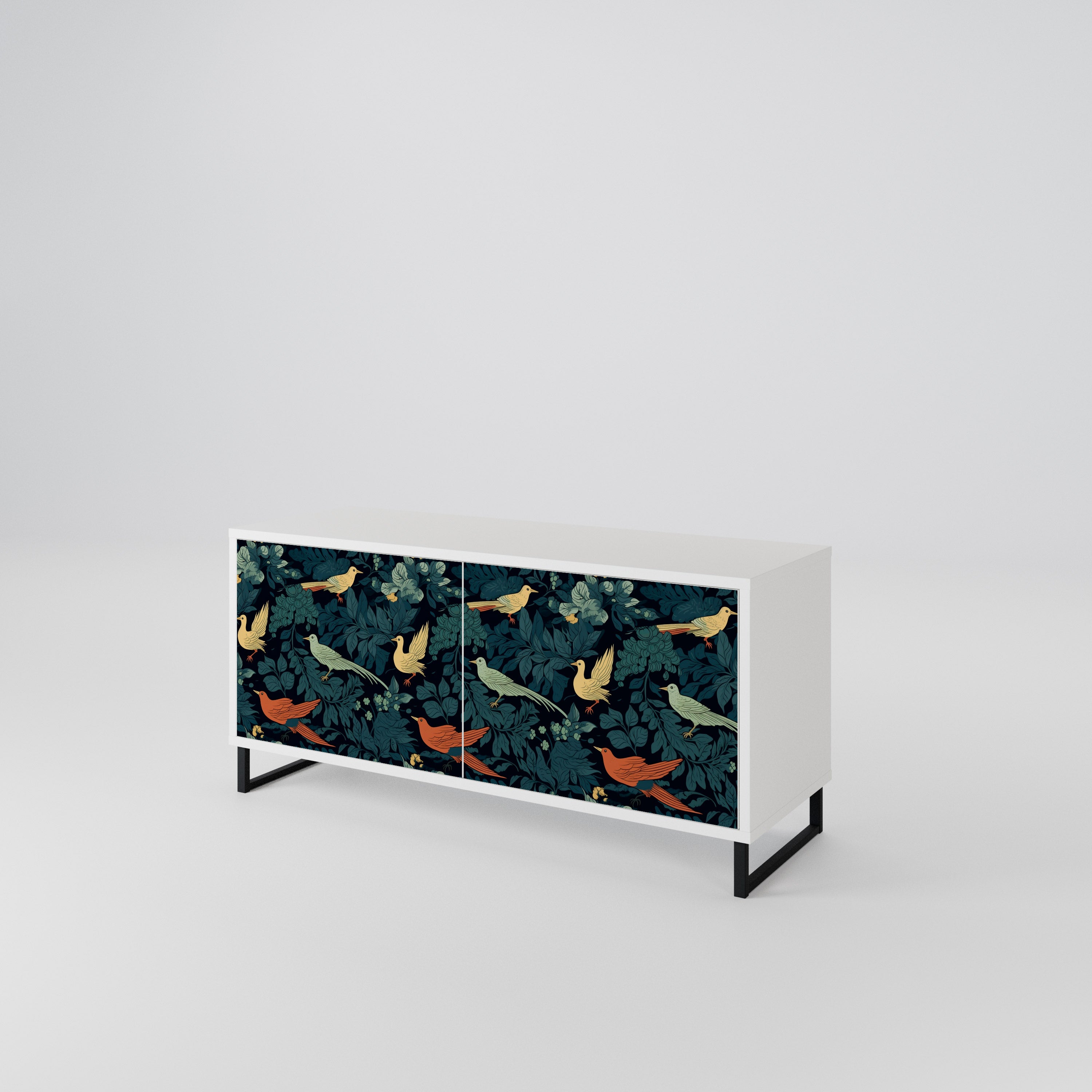 FOWL ORNAMENT Kompakt TV-bänk med 2 dörrar