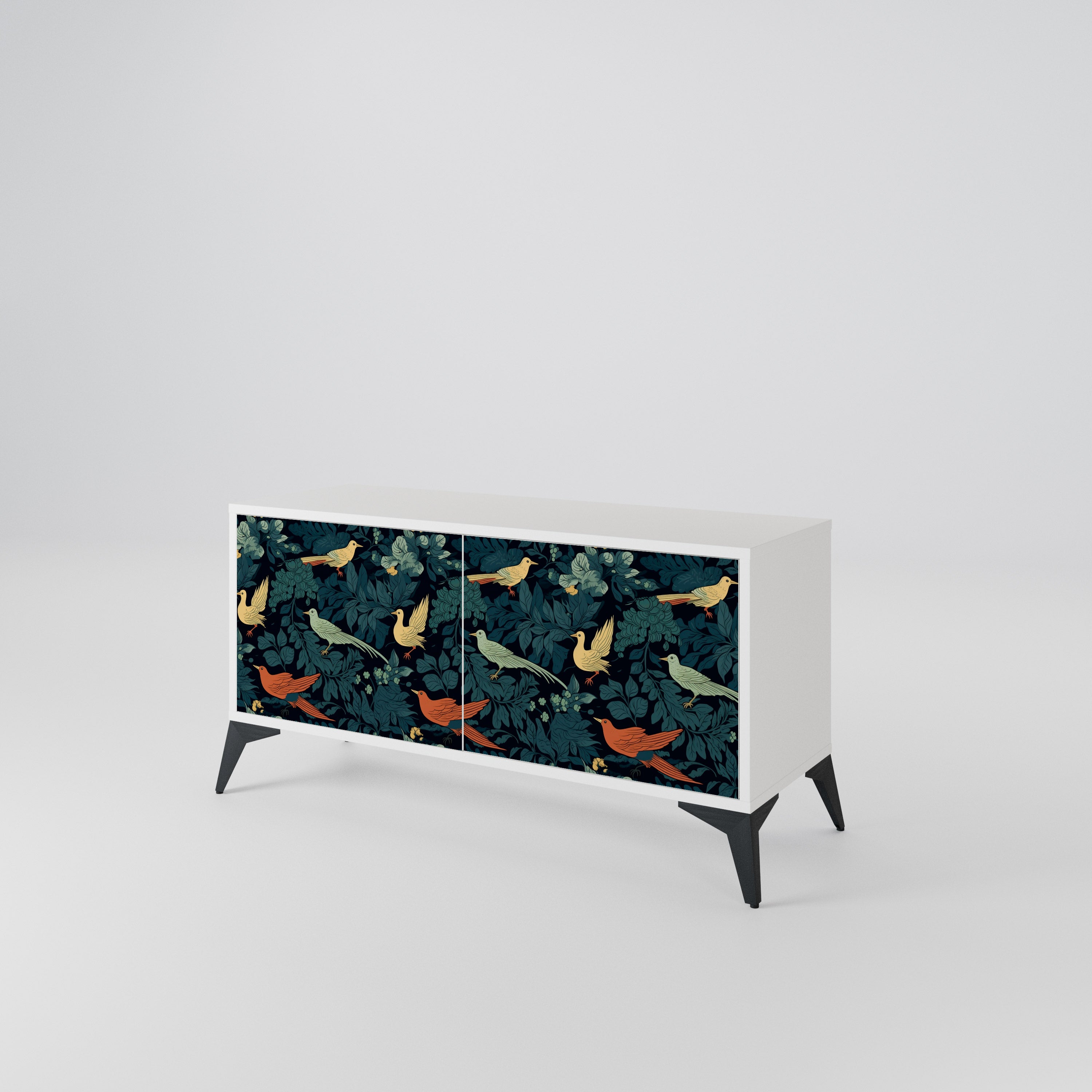 FOWL ORNAMENT Kompakt TV-bänk med 2 dörrar