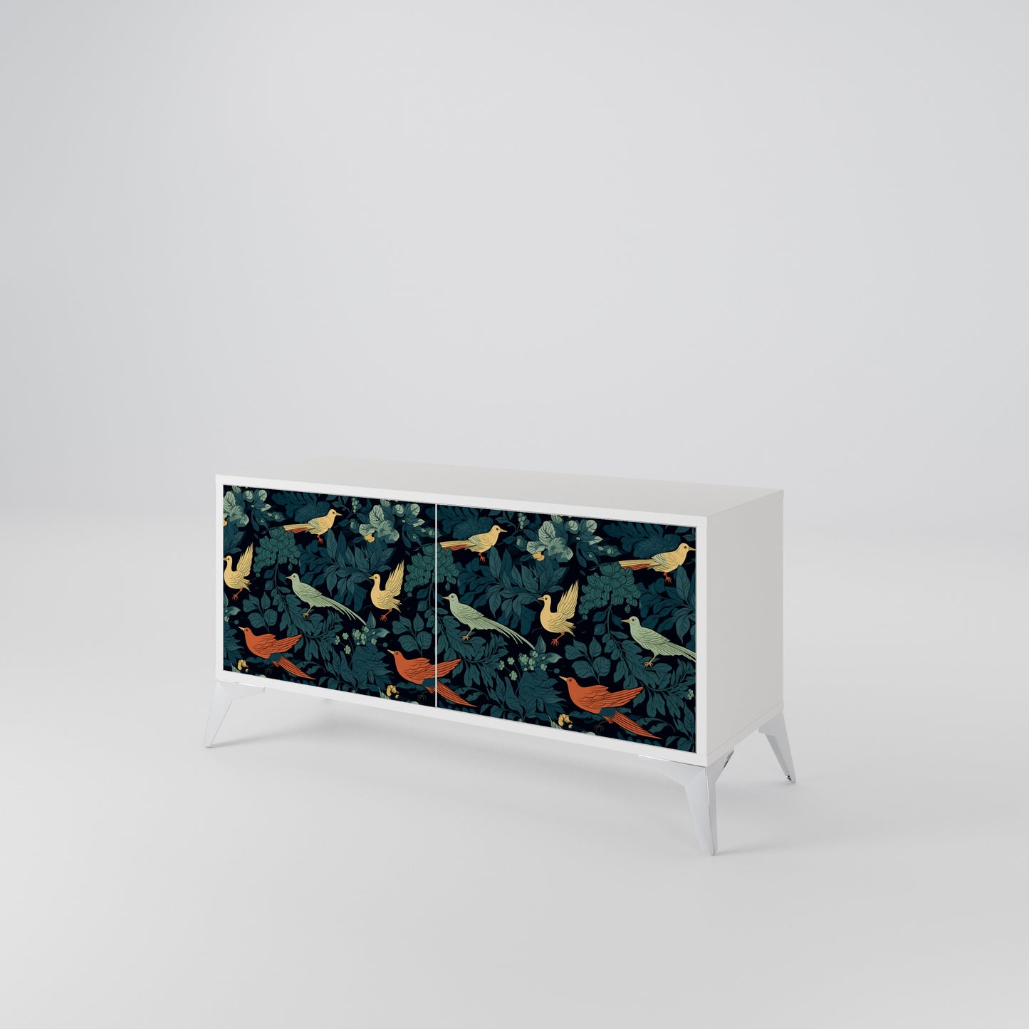 FOWL ORNAMENT Kompakt TV-bänk med 2 dörrar