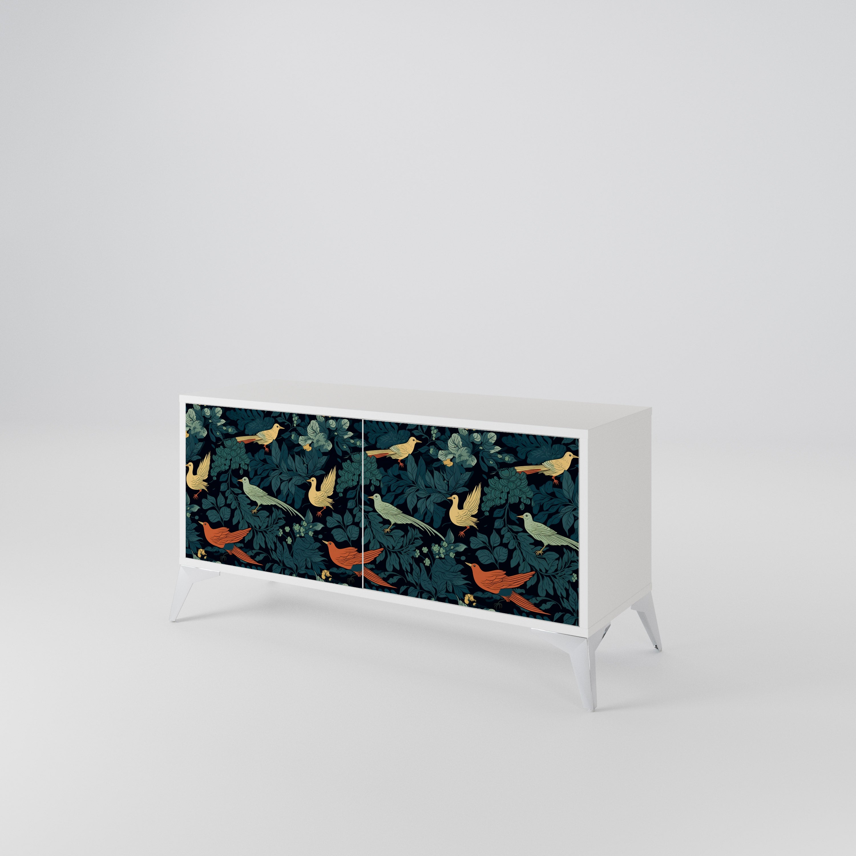 FOWL ORNAMENT Kompakt TV-bänk med 2 dörrar