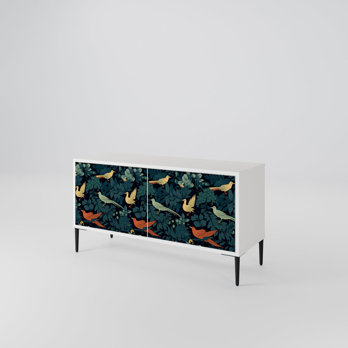 FOWL ORNAMENT Kompakt TV-bänk med 2 dörrar