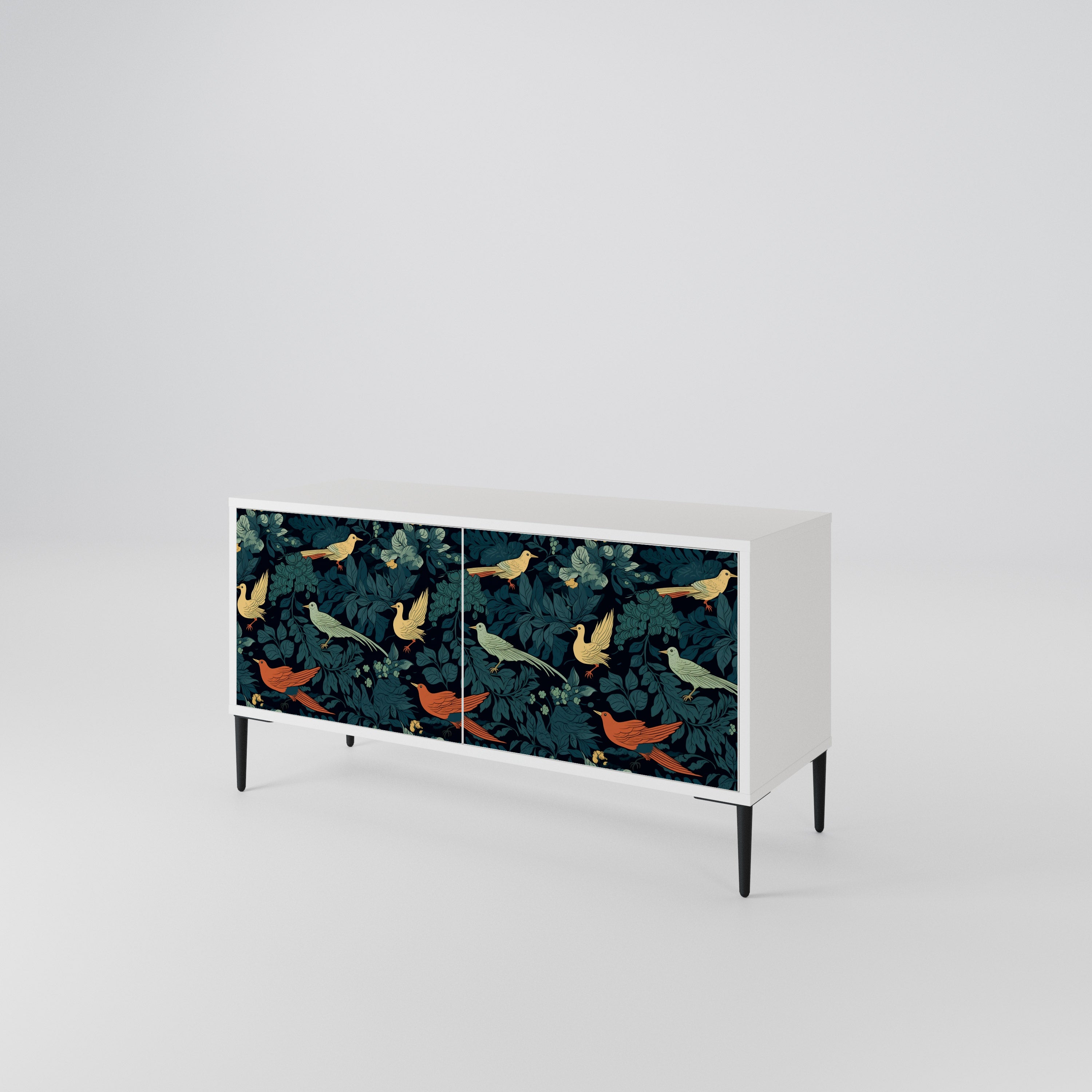 FOWL ORNAMENT Kompakt TV-bänk med 2 dörrar