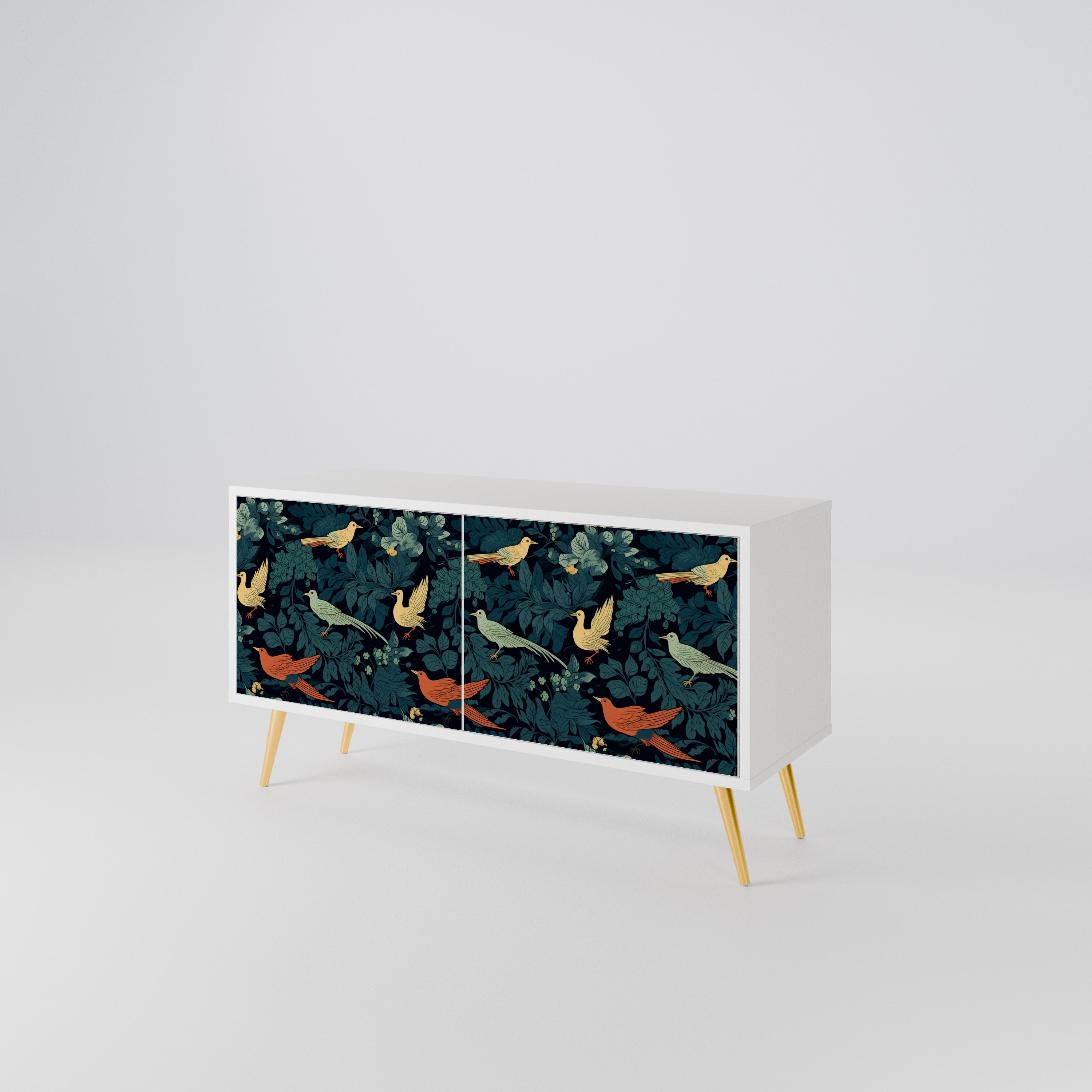 FOWL ORNAMENT Kompakt TV-bänk med 2 dörrar