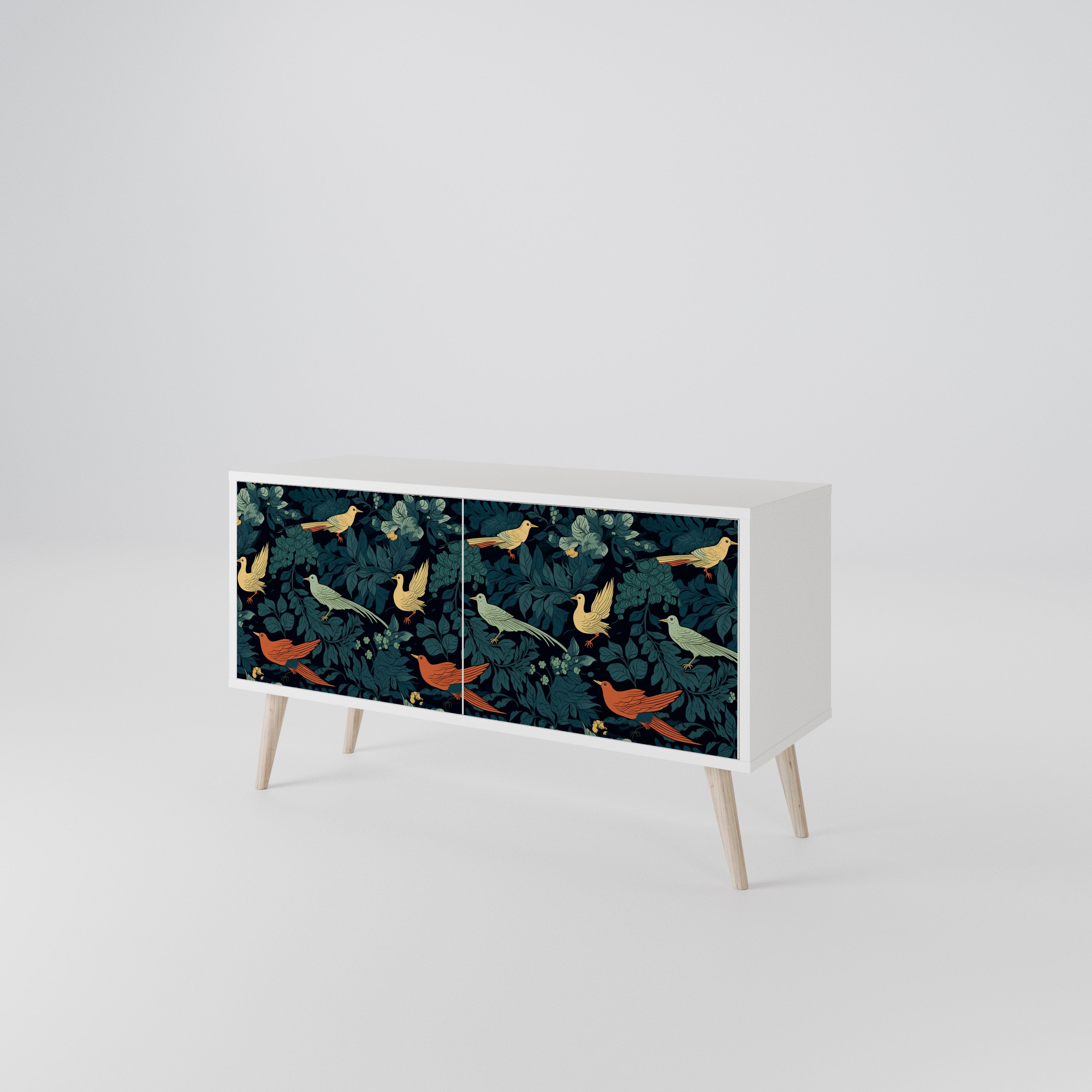 FOWL ORNAMENT Kompakt TV-bänk med 2 dörrar