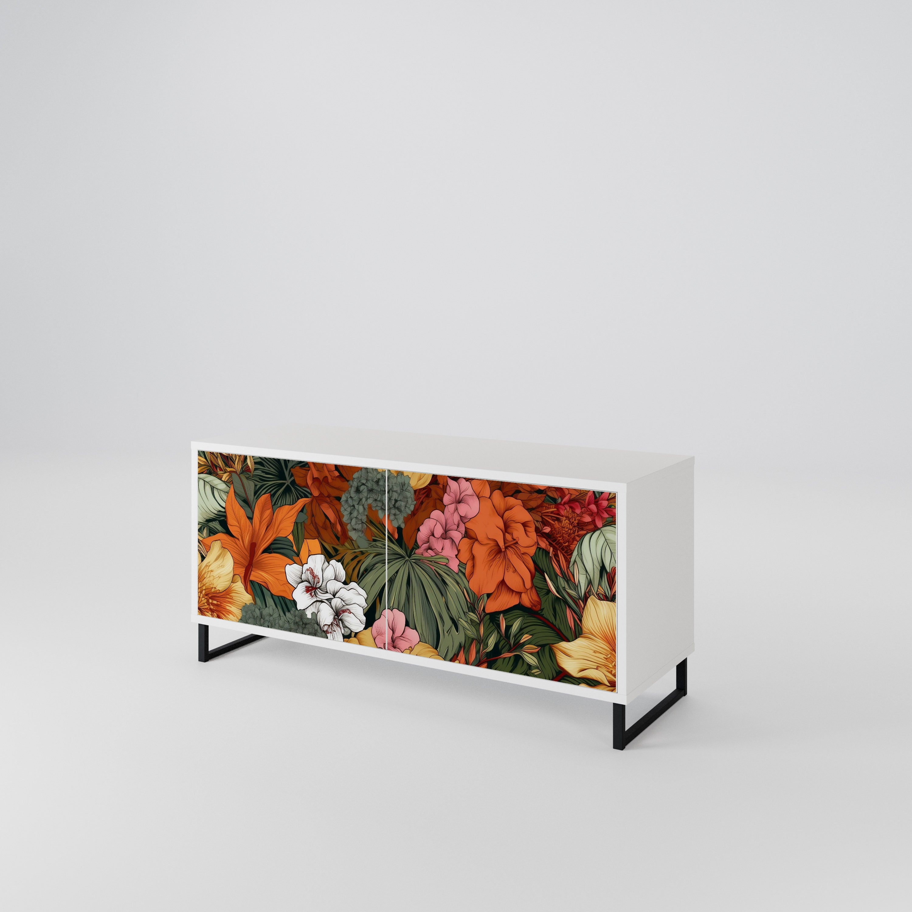 RADIANT FLORA Kompakt TV-bänk med 2 dörrar