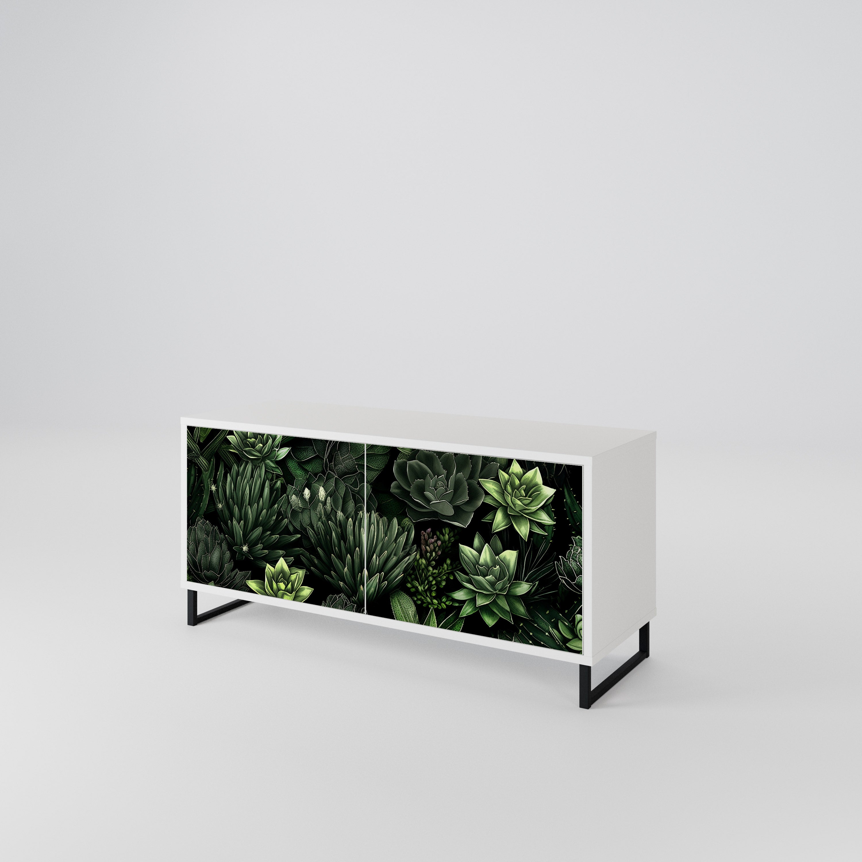 SUCCULENT JUNGLE Kompakt TV-bänk med 2 dörrar