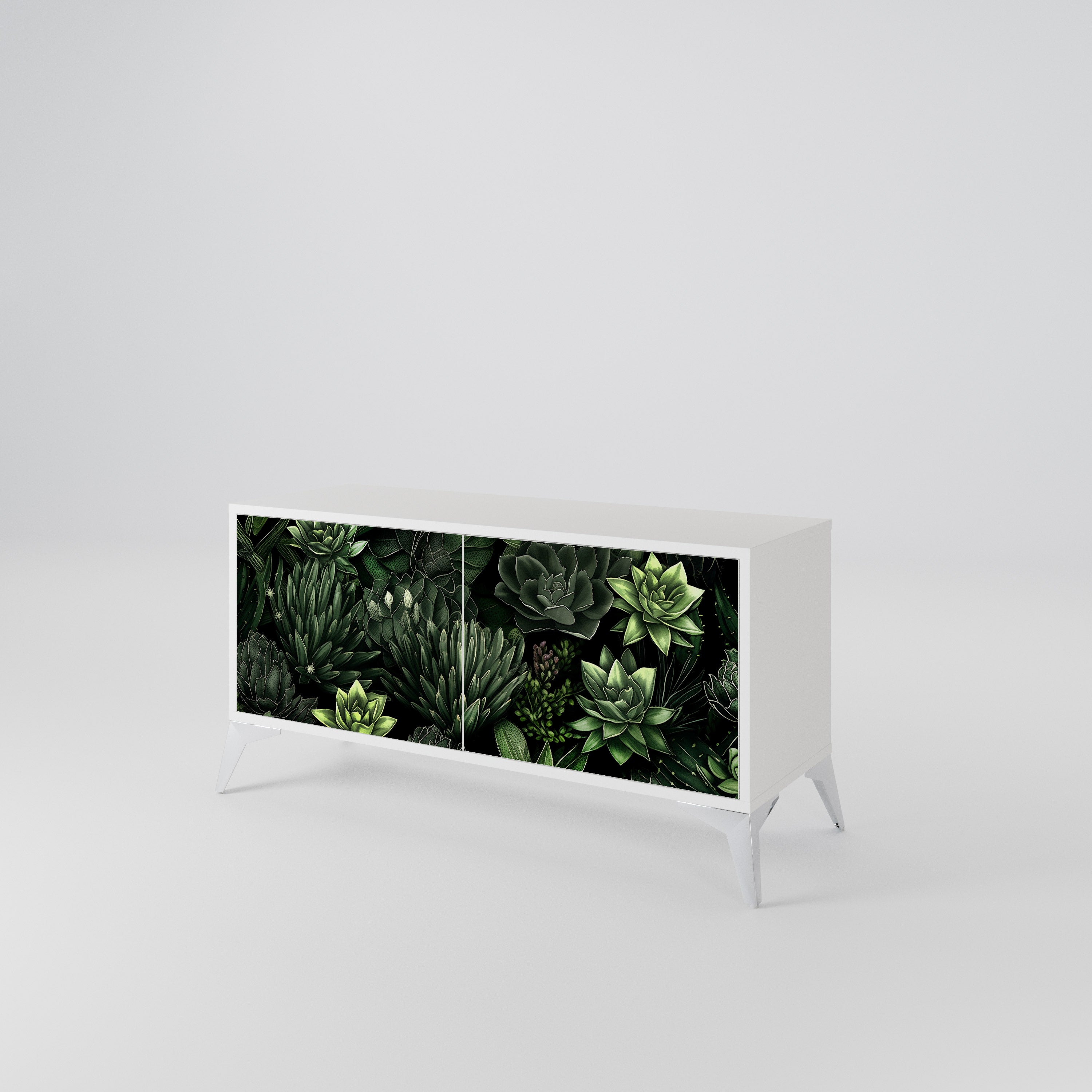 SUCCULENT JUNGLE Kompakt TV-bänk med 2 dörrar