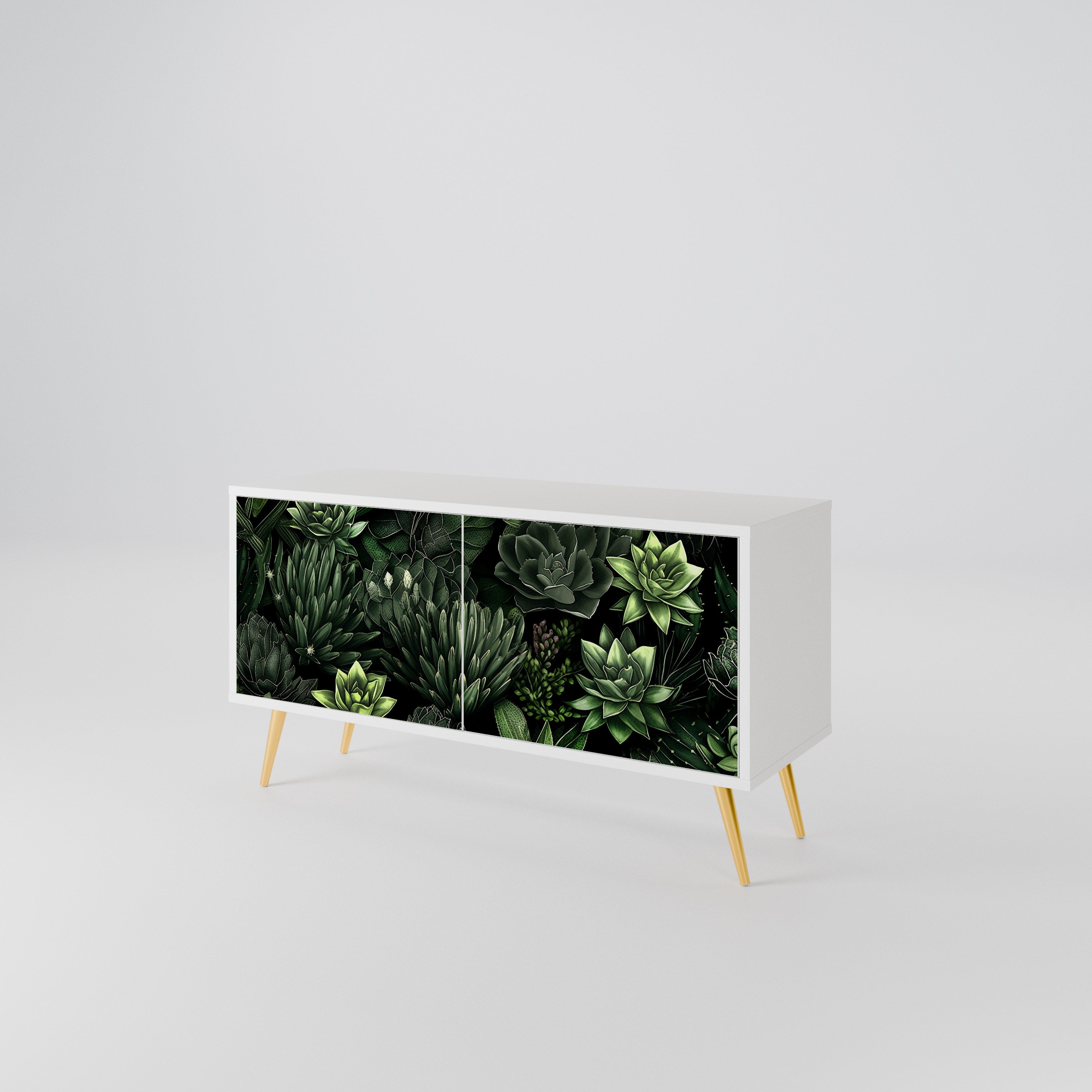 SUCCULENT JUNGLE Kompakt TV-bänk med 2 dörrar