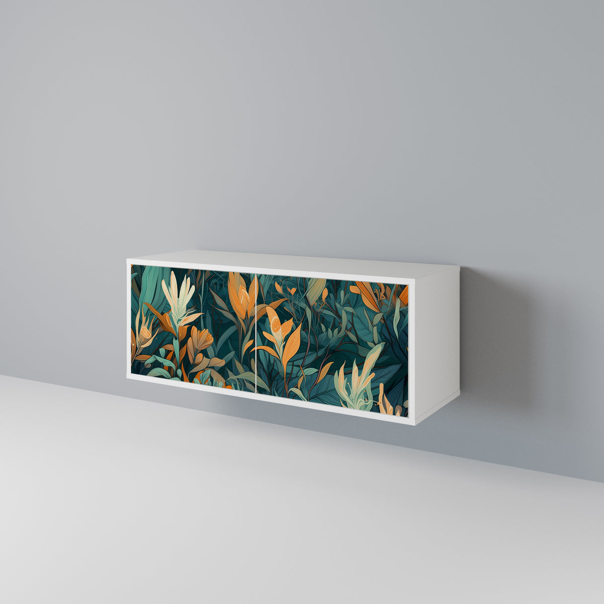 FLORAL SERENITY Kompakt TV-bänk med 2 dörrar