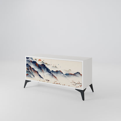 JAPANESE LANDSCAPE Kompakt TV-bänk med 2 dörrar