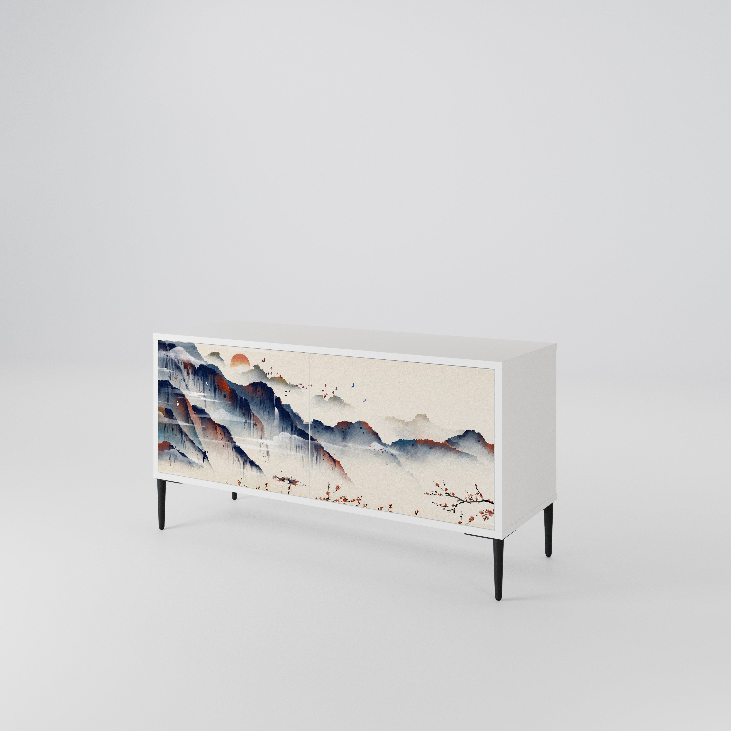 JAPANESE LANDSCAPE Kompakt TV-bänk med 2 dörrar