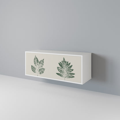 GREEN LEAFY STAMPS Kompakt TV-bänk med 2 dörrar