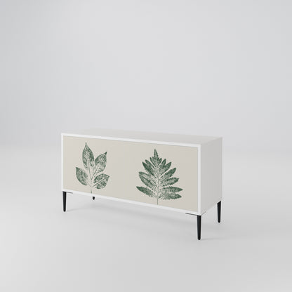 GREEN LEAFY STAMPS Kompakt TV-bänk med 2 dörrar