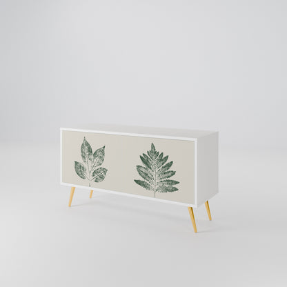 GREEN LEAFY STAMPS Kompakt TV-bänk med 2 dörrar