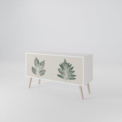 GREEN LEAFY STAMPS Kompakt TV-bänk med 2 dörrar