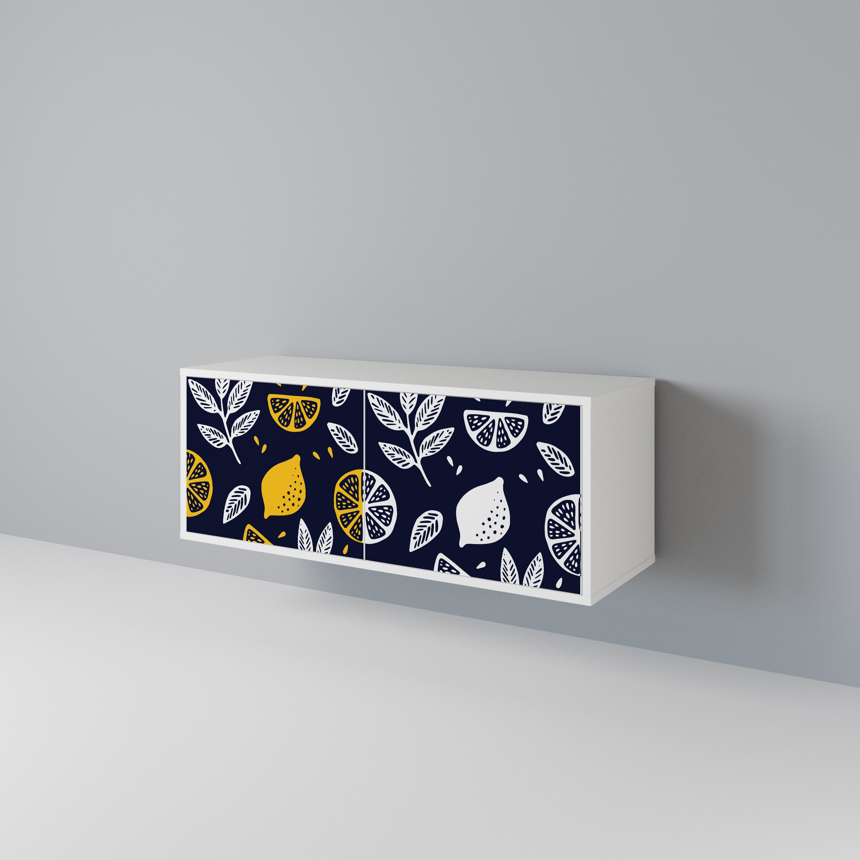 CITRUS BLACK AND WHITE Kompakt TV-bänk med 2 dörrar
