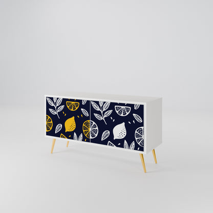 CITRUS BLACK AND WHITE Compact 2-Door TV Cabinet