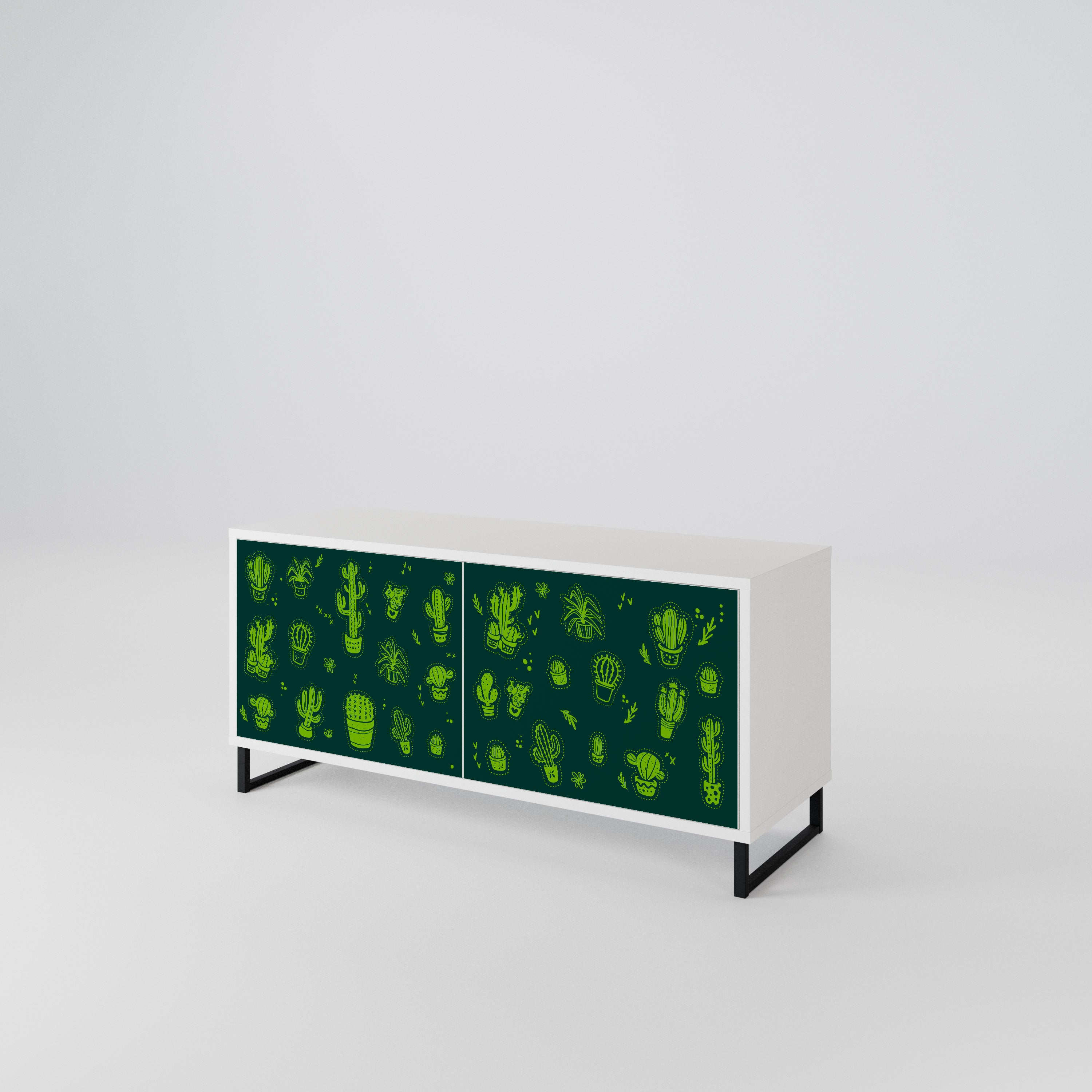 DESERT GREEN Kompakt TV-bänk med 2 dörrar