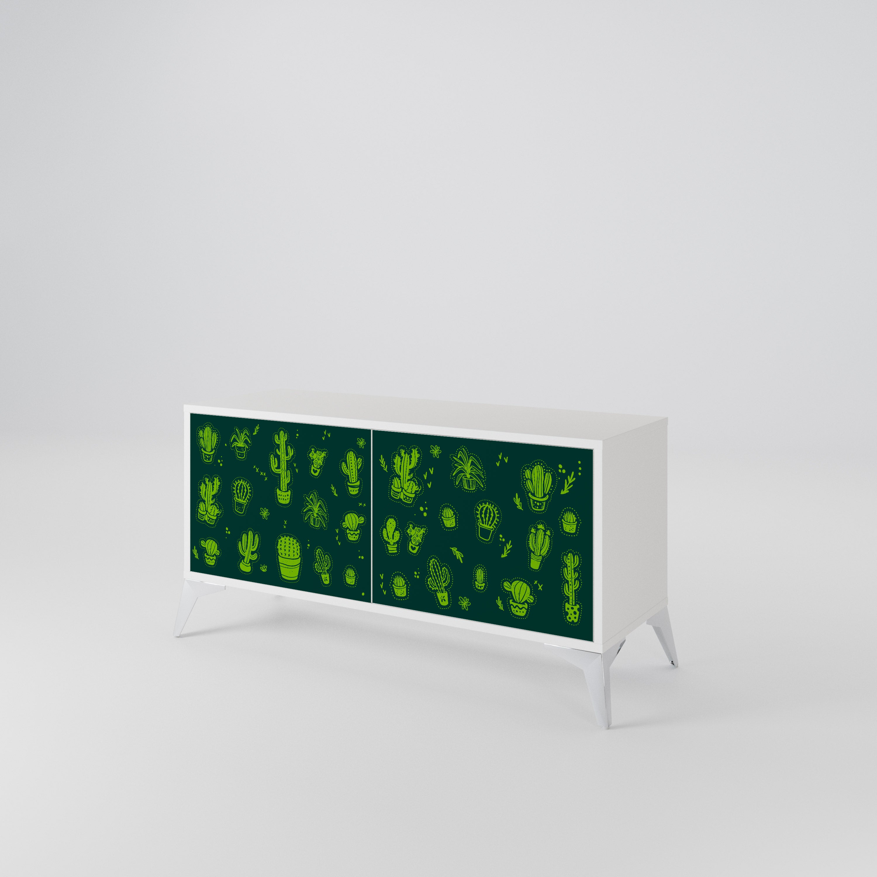 DESERT GREEN Kompakt TV-bänk med 2 dörrar