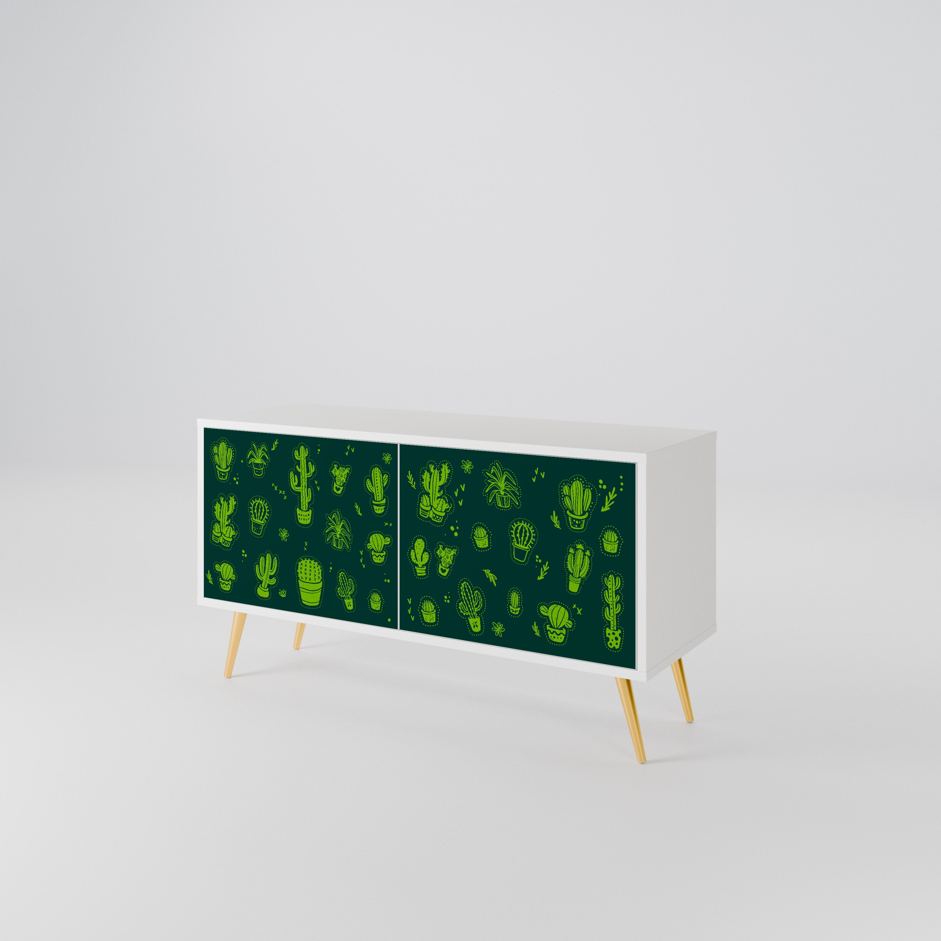 DESERT GREEN Kompakt TV-bänk med 2 dörrar