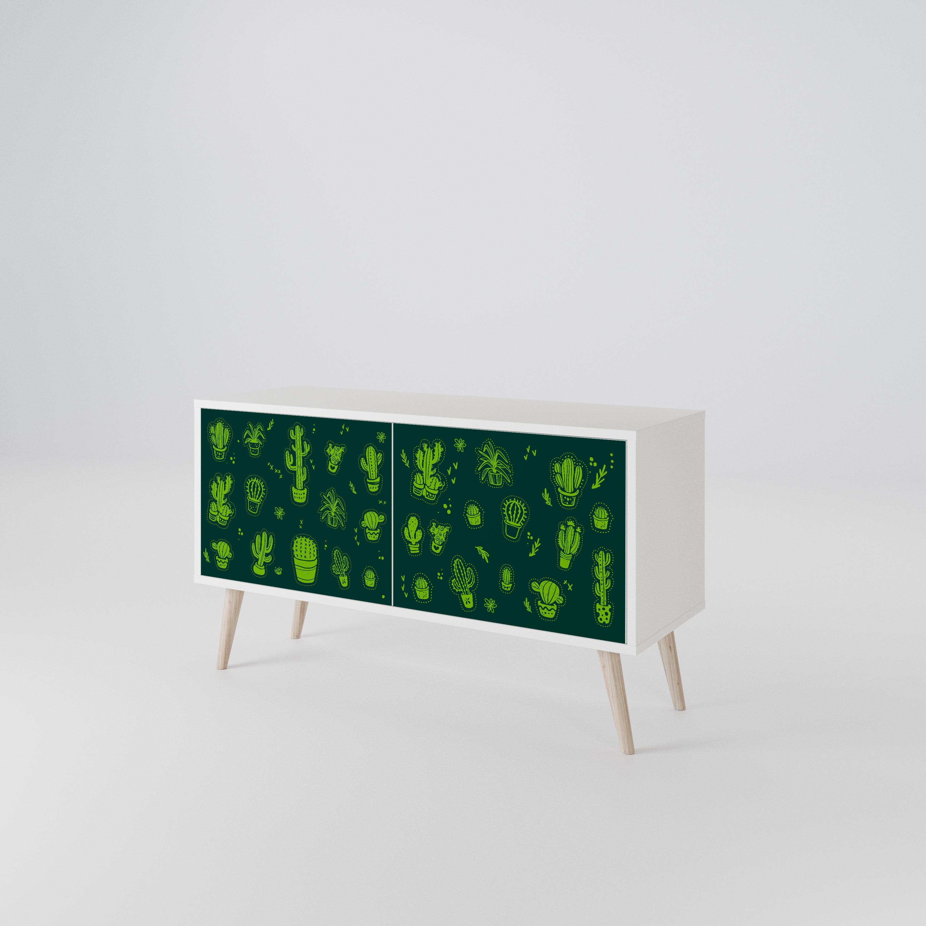 DESERT GREEN Kompakt TV-bänk med 2 dörrar