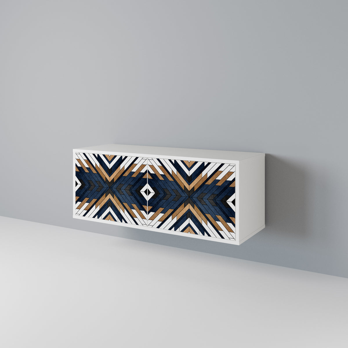 ARTFUL GEOMETRY Kompakt TV-bänk med 2 dörrar