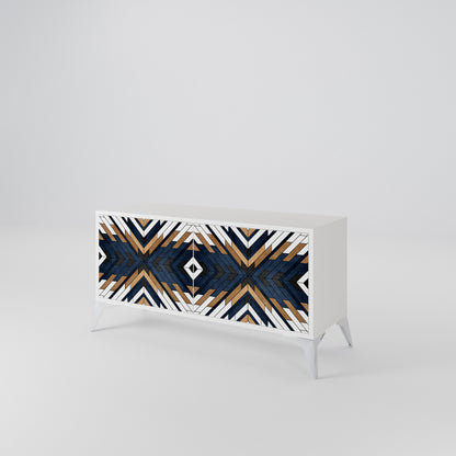 ARTFUL GEOMETRY Kompakt TV-bänk med 2 dörrar