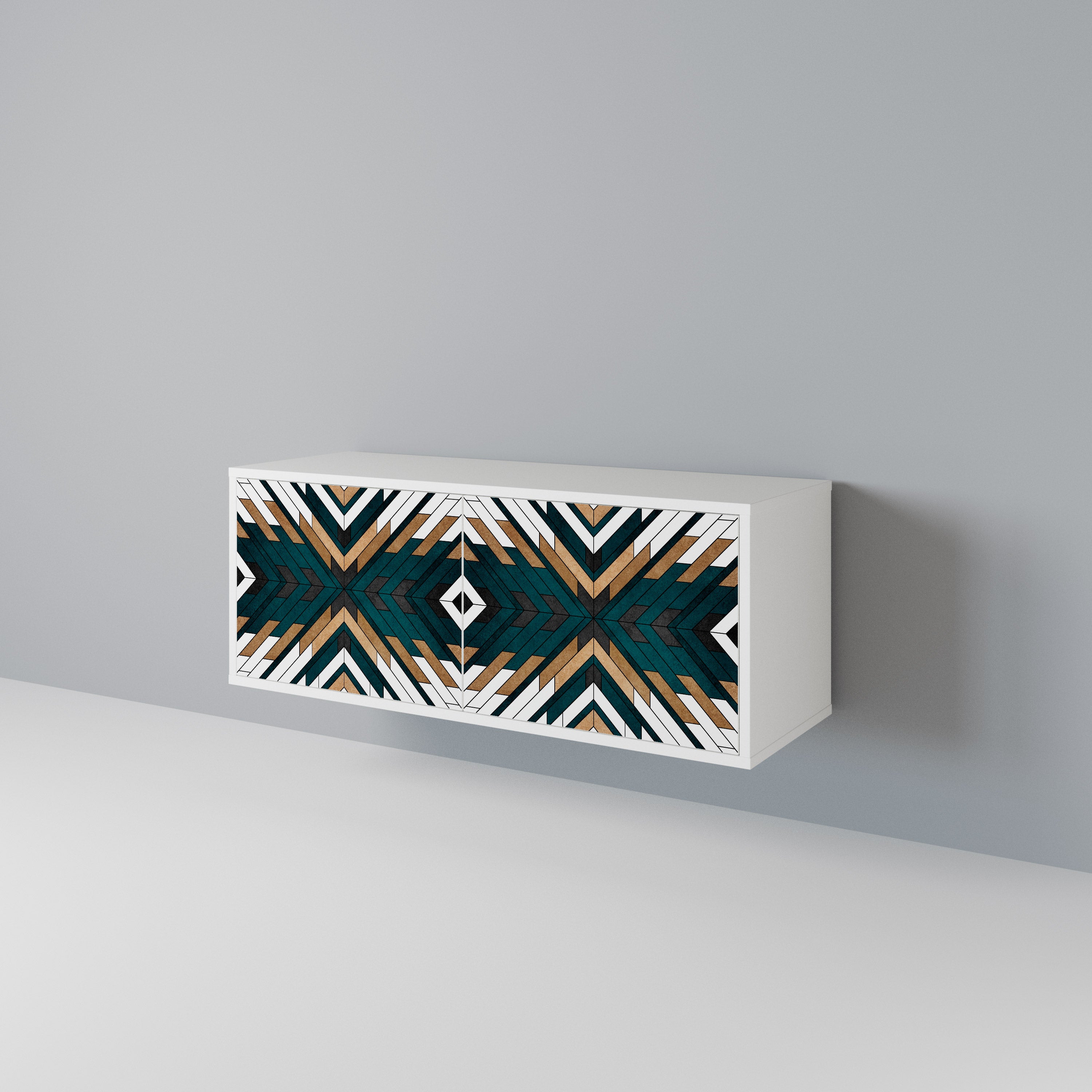 ARTISTIC GEOMETRY Kompakt TV-bänk med 2 dörrar