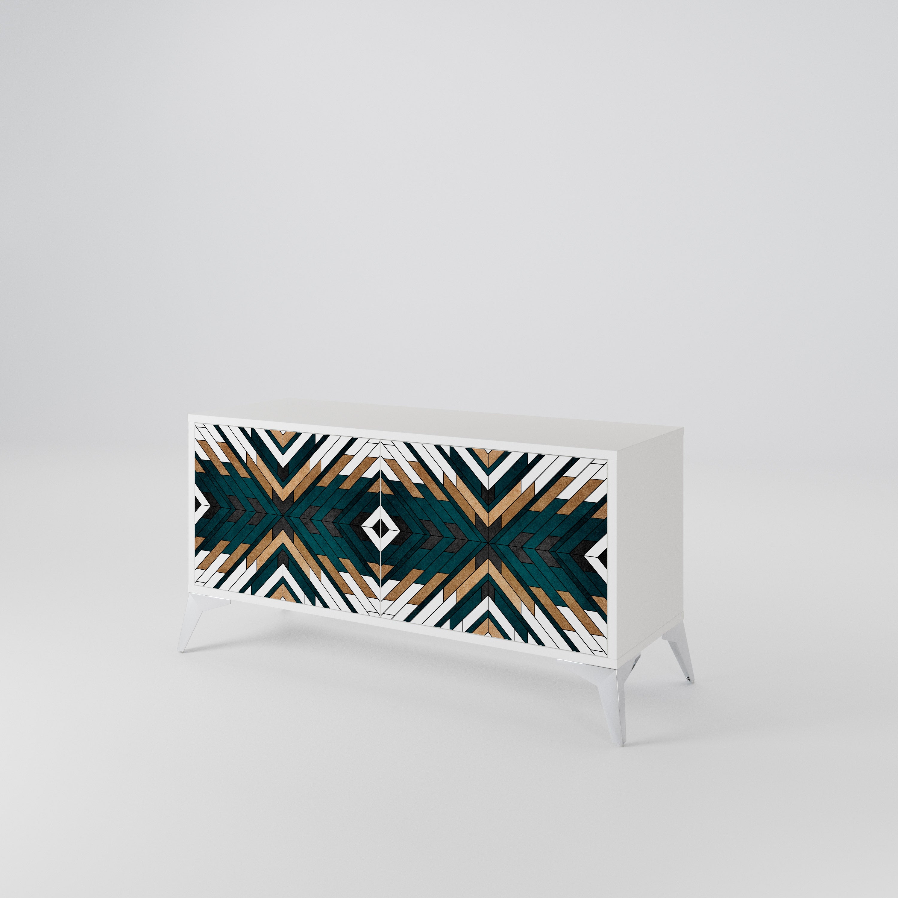 ARTISTIC GEOMETRY Kompakt TV-bänk med 2 dörrar