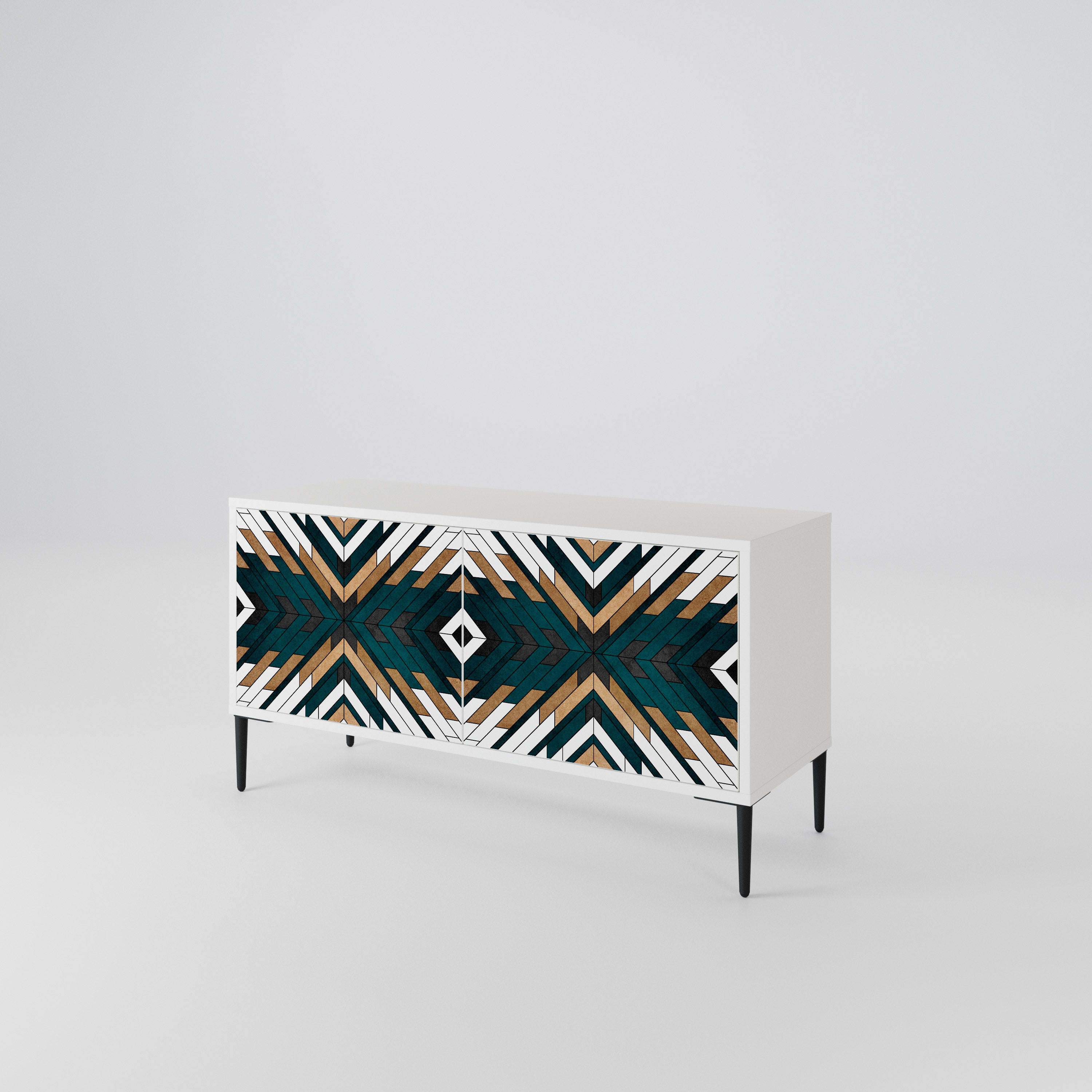 ARTISTIC GEOMETRY Kompakt TV-bänk med 2 dörrar