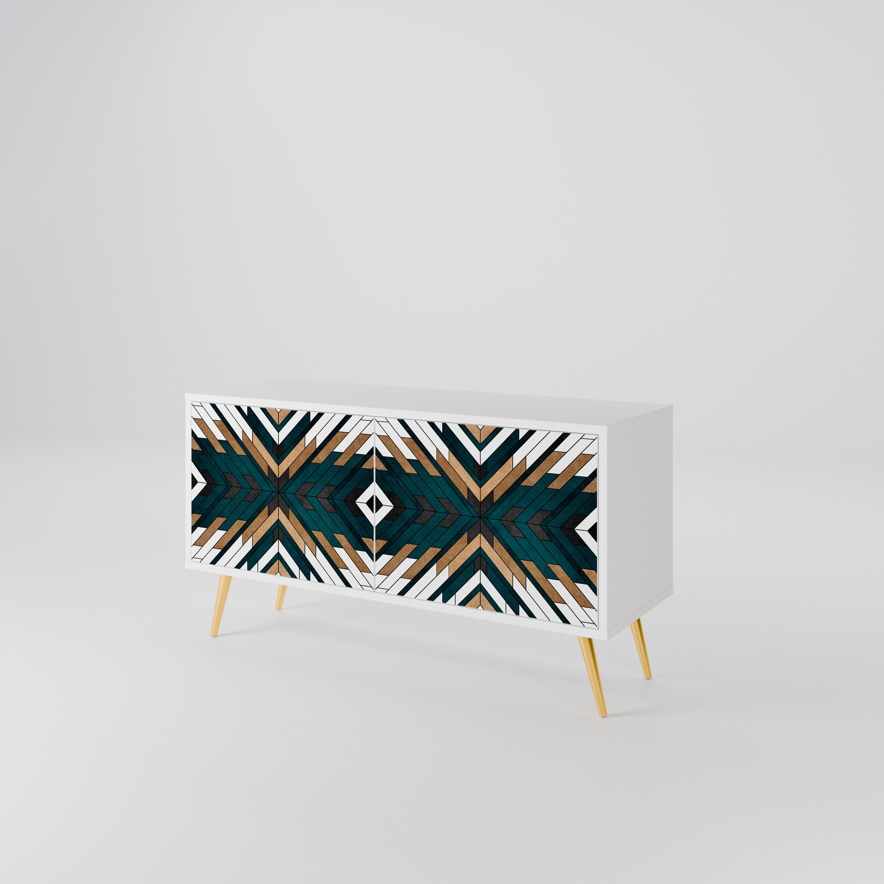 ARTISTIC GEOMETRY Kompakt TV-bänk med 2 dörrar