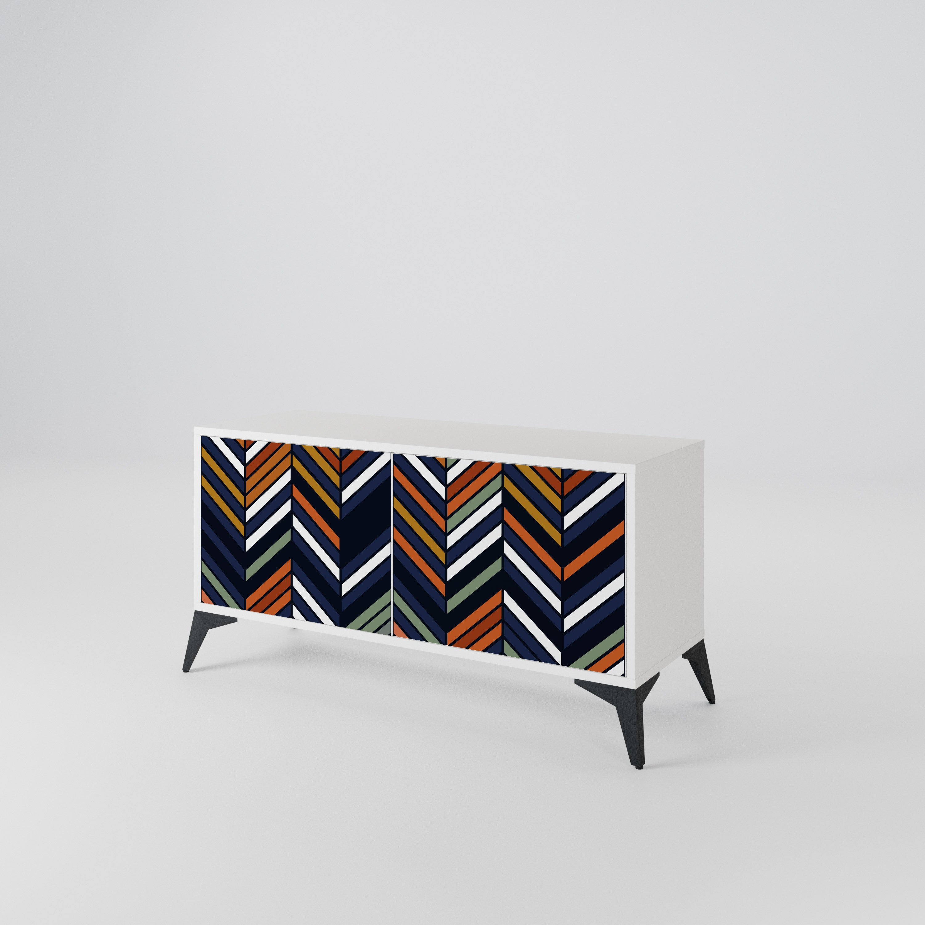 VIBRANT PATCHWORK Kompakt TV-bänk med 2 dörrar