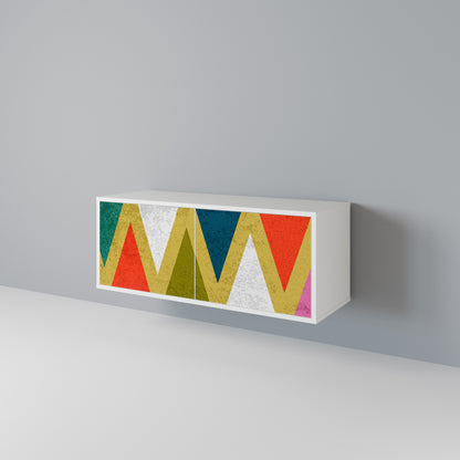 COLORFUL TRIANGLES Kompakt TV-bänk med 2 dörrar