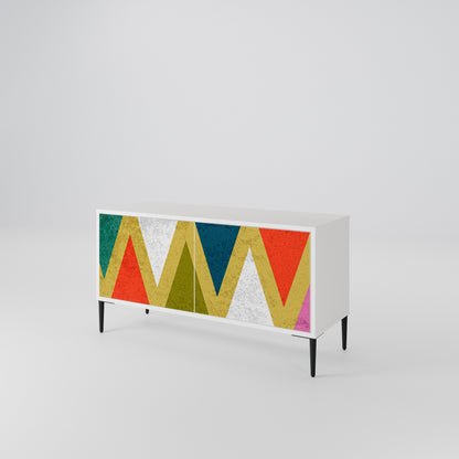COLORFUL TRIANGLES Kompakt TV-bänk med 2 dörrar