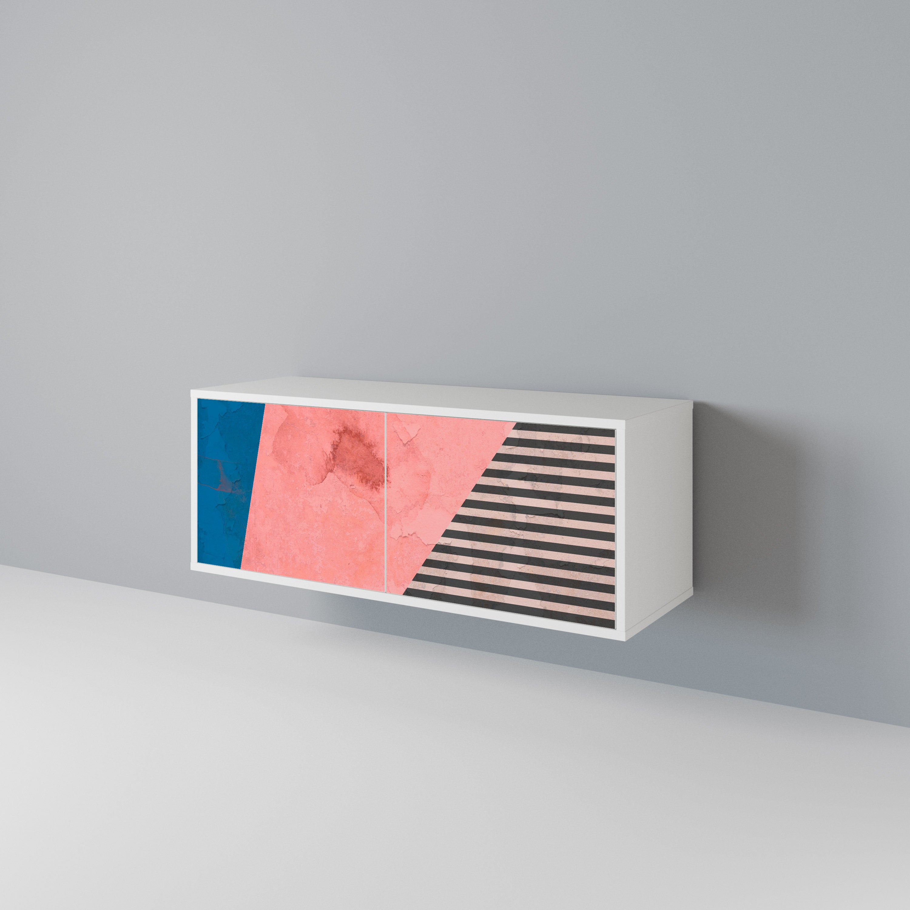 GLAMOROUS STRIPE Kompakt TV-bänk med 2 dörrar
