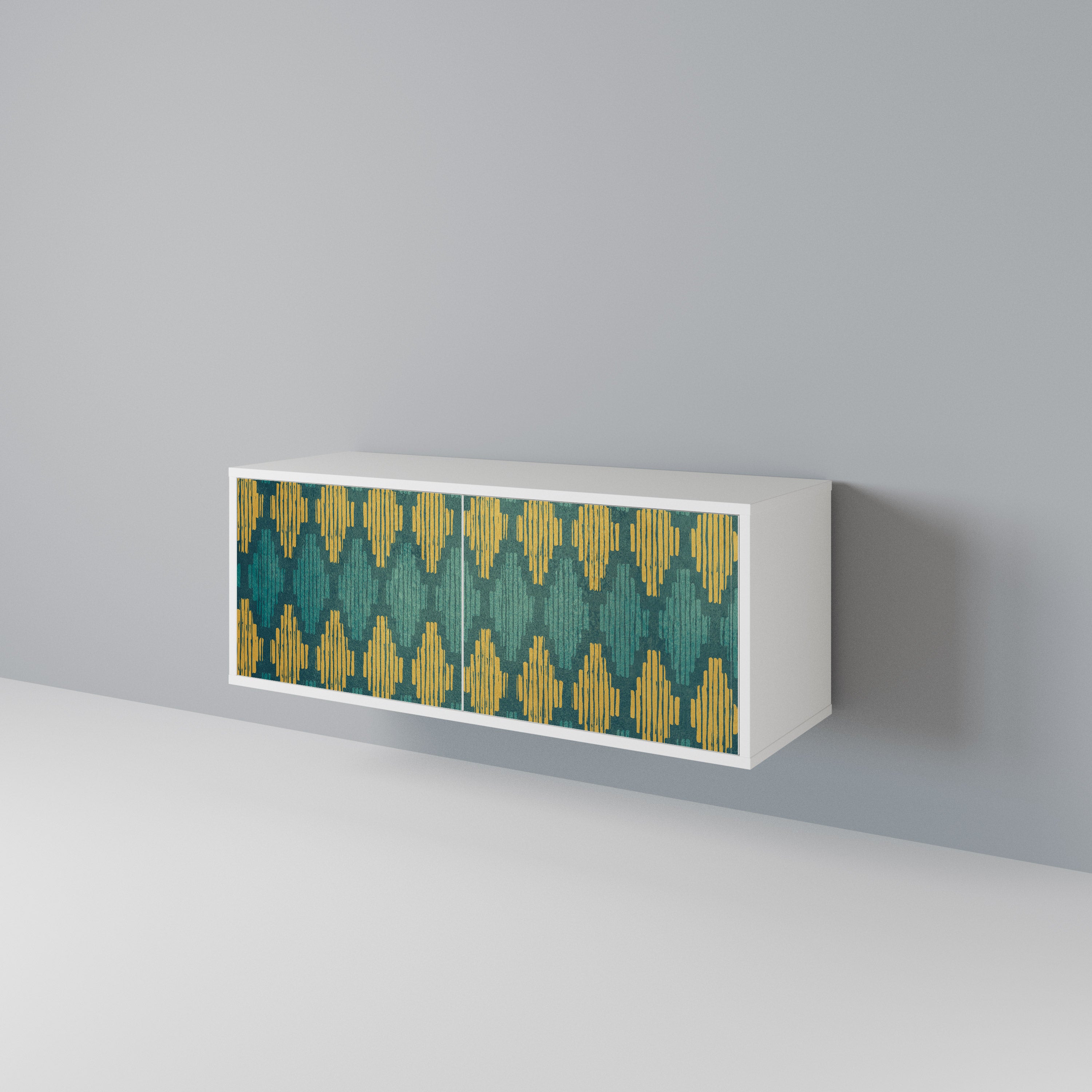 POLYGONS Kompakt TV-bänk med 2 dörrar