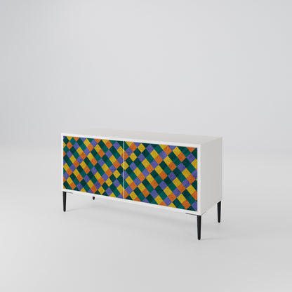 PAINTED SQUARES MIX Kompakt TV-bänk med 2 dörrar