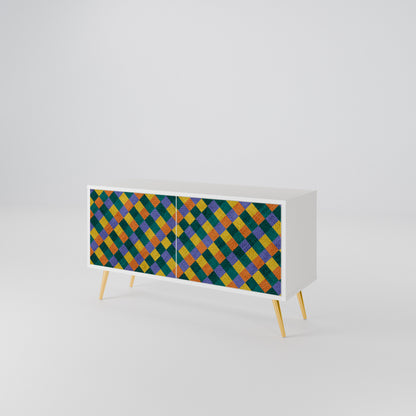 PAINTED SQUARES MIX Kompakt TV-bänk med 2 dörrar