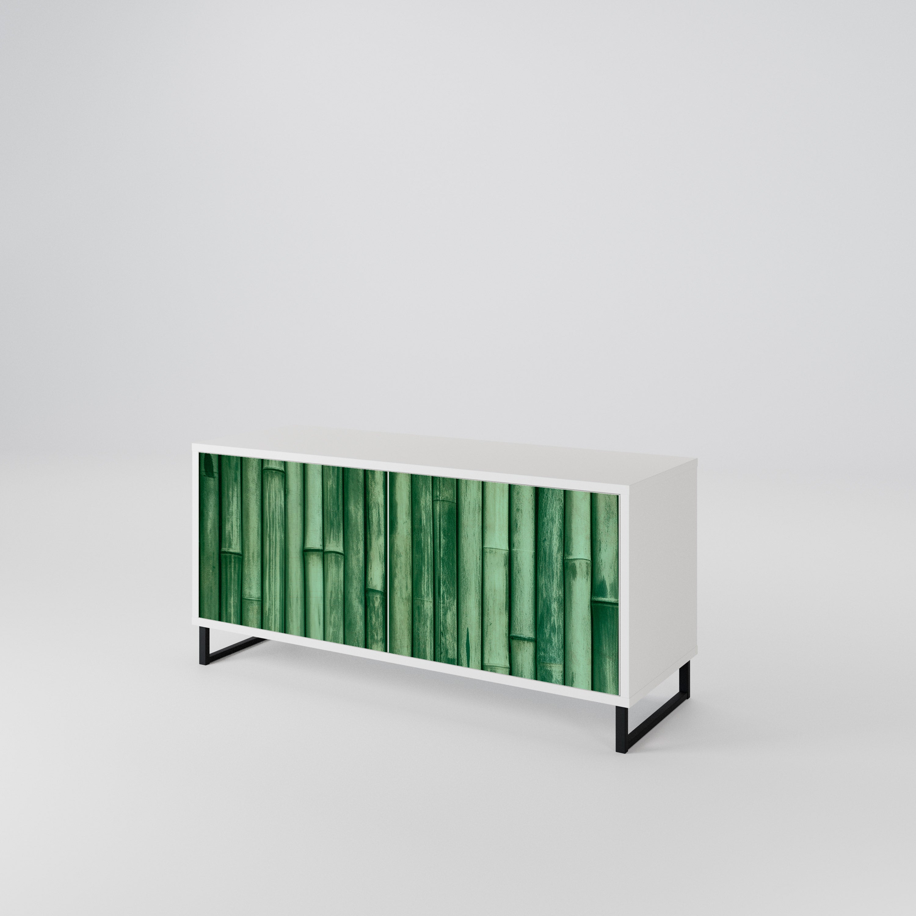 NATURAL GREEN Kompakt TV-bänk med 2 dörrar