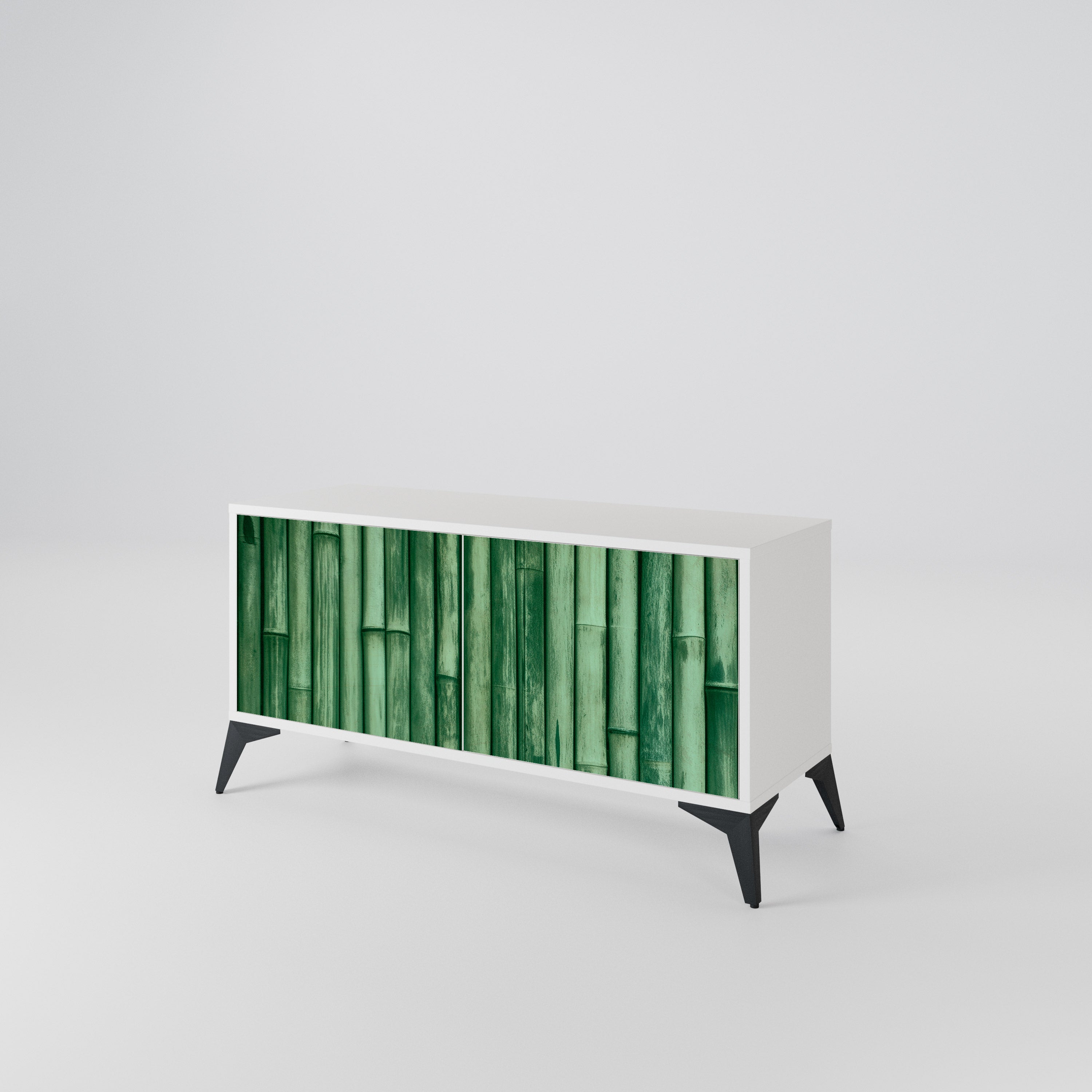 NATURAL GREEN Kompakt TV-bänk med 2 dörrar