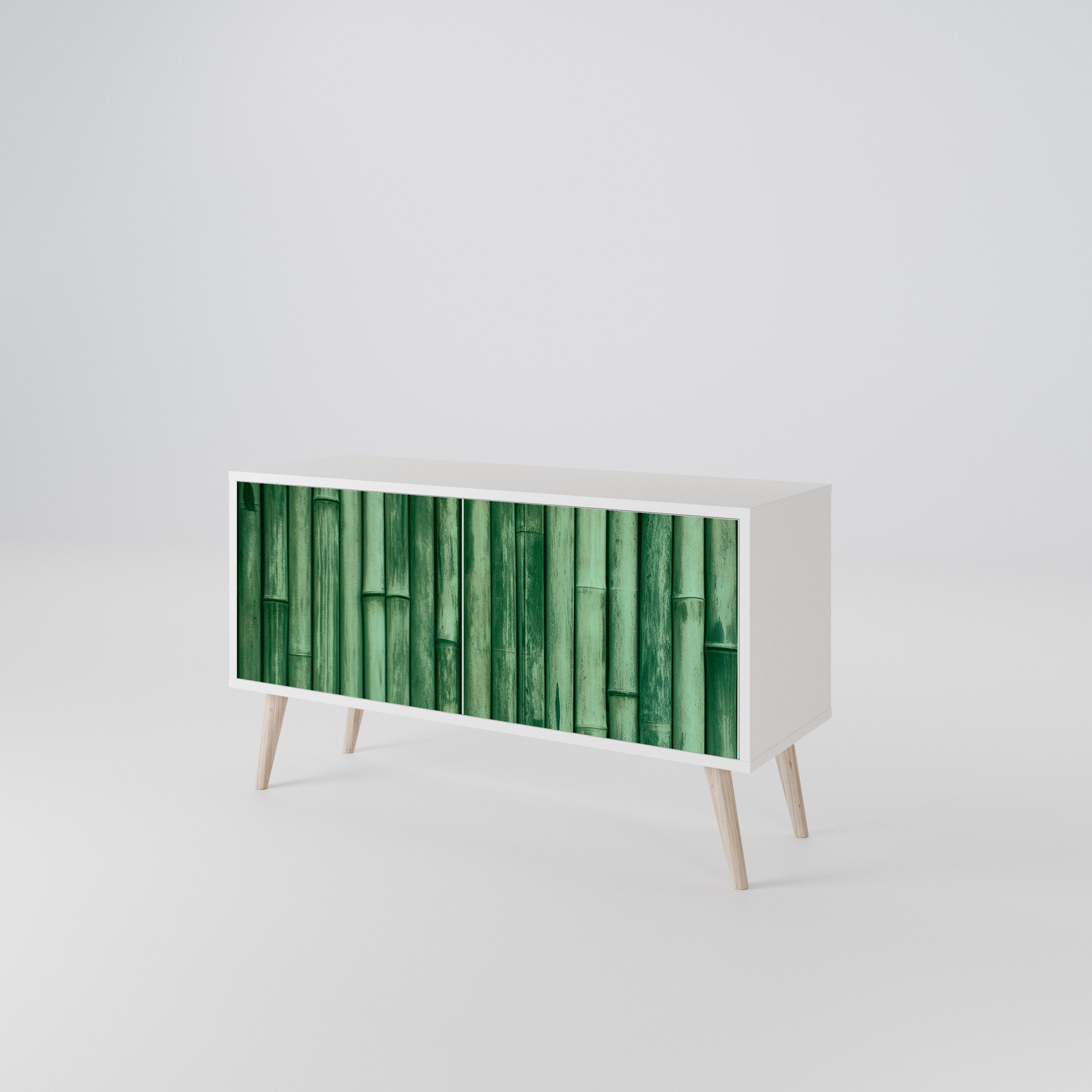 NATURAL GREEN Kompakt TV-bänk med 2 dörrar