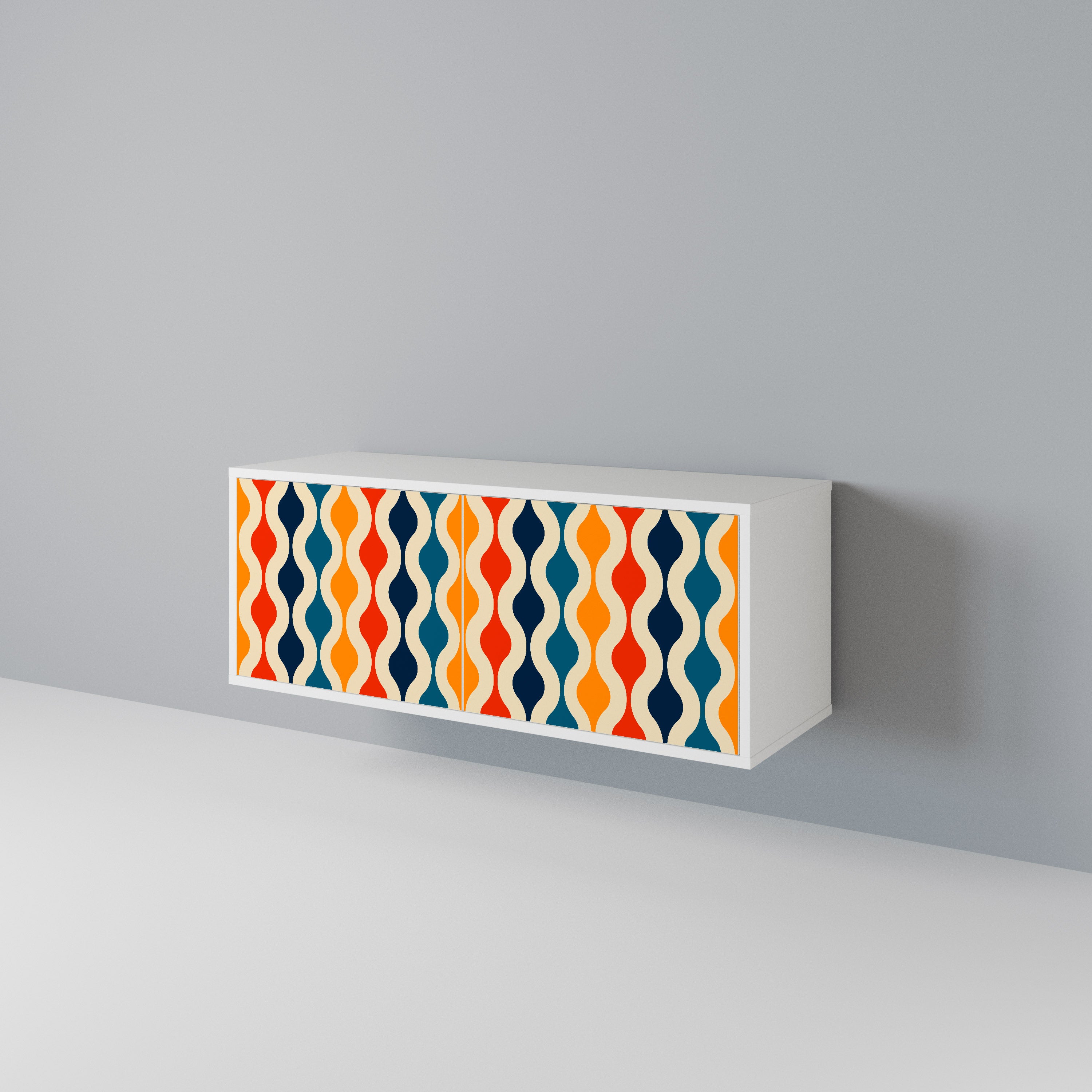 COLORFUL NOSTALGIA Kompakt TV-bänk med 2 dörrar