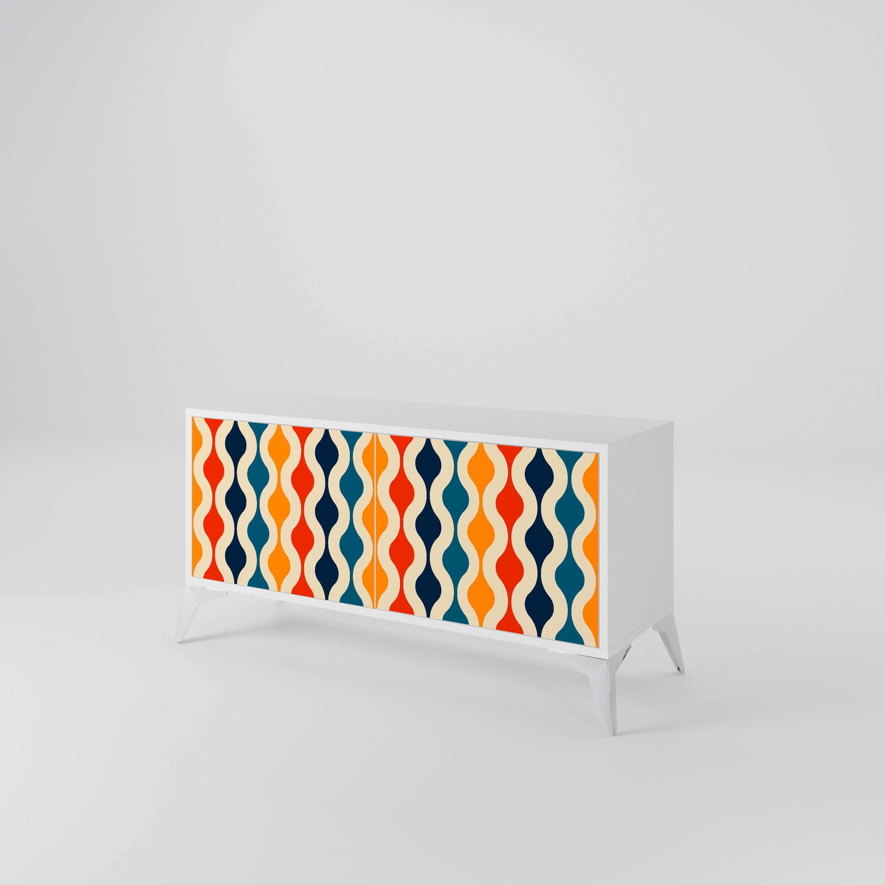 COLORFUL NOSTALGIA Kompakt TV-bänk med 2 dörrar