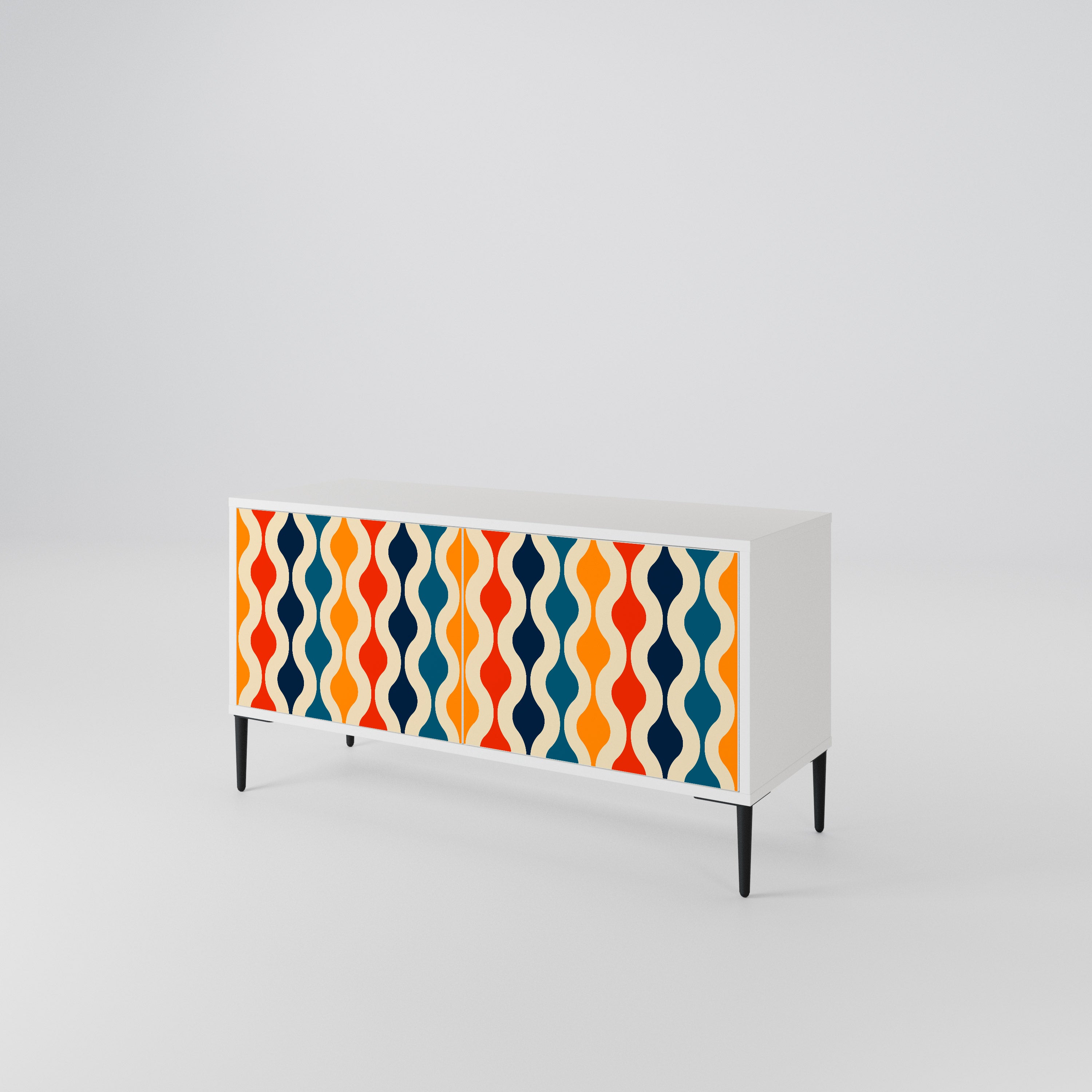 COLORFUL NOSTALGIA Kompakt TV-bänk med 2 dörrar