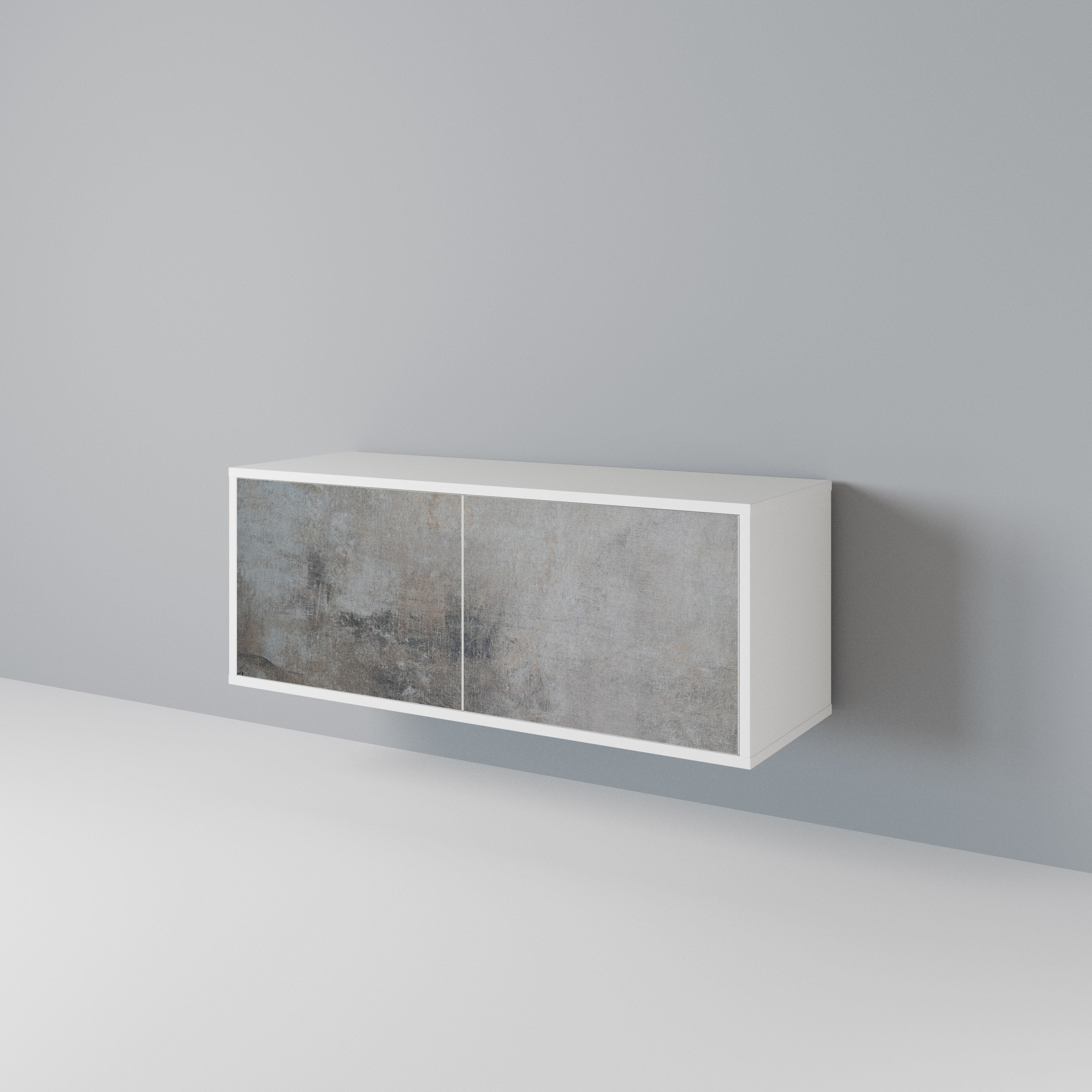 CONCRETE WALL Kompakt TV-bänk med 2 dörrar